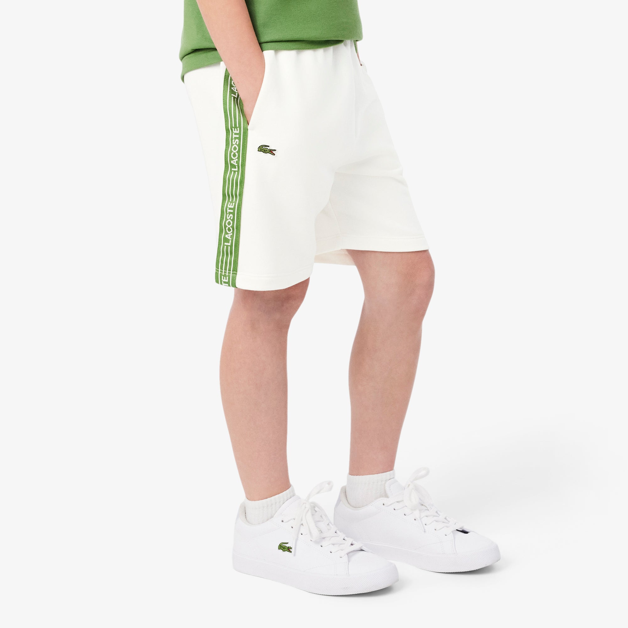 LACOSTE Boy Logo Stripe Shorts
