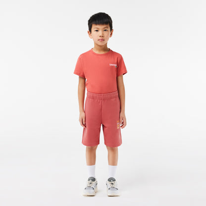 Lacoste Kid's Print Unbrushed Fleece Shorts