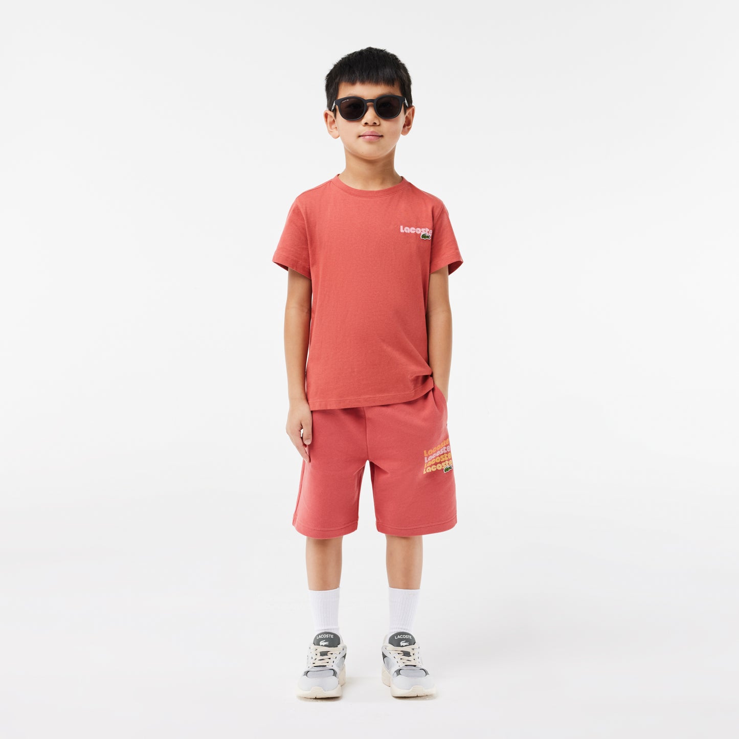 Lacoste Kid's Print Unbrushed Fleece Shorts