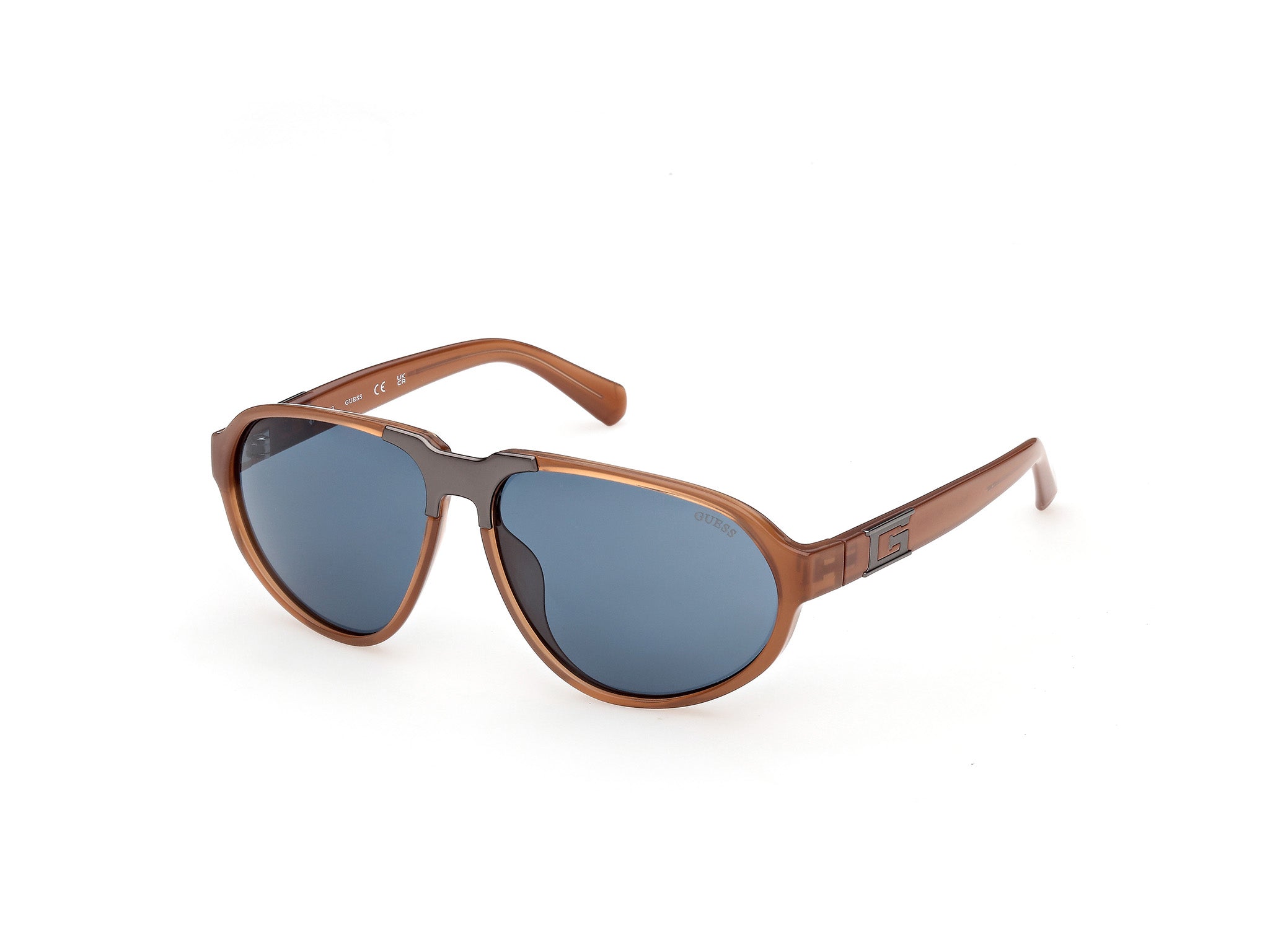 GUESS Men's Injected Pilot Sunglasses