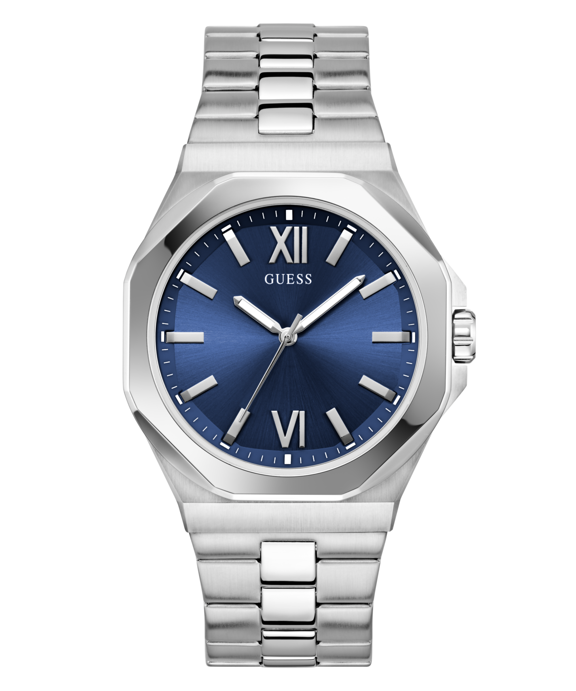 GUESS Men's Silver Tone Analog Watch