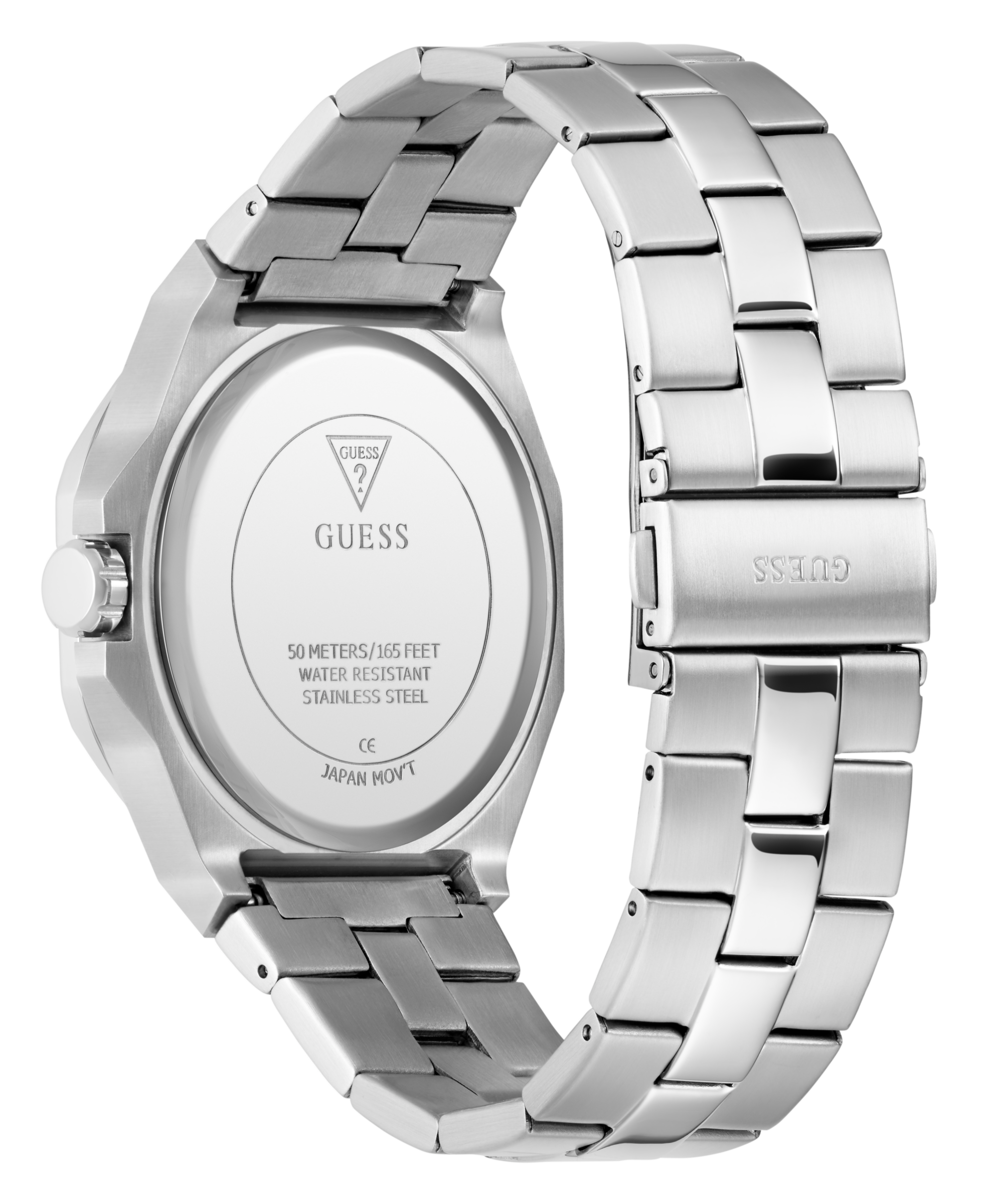 GUESS Men's Silver Tone Analog Watch
