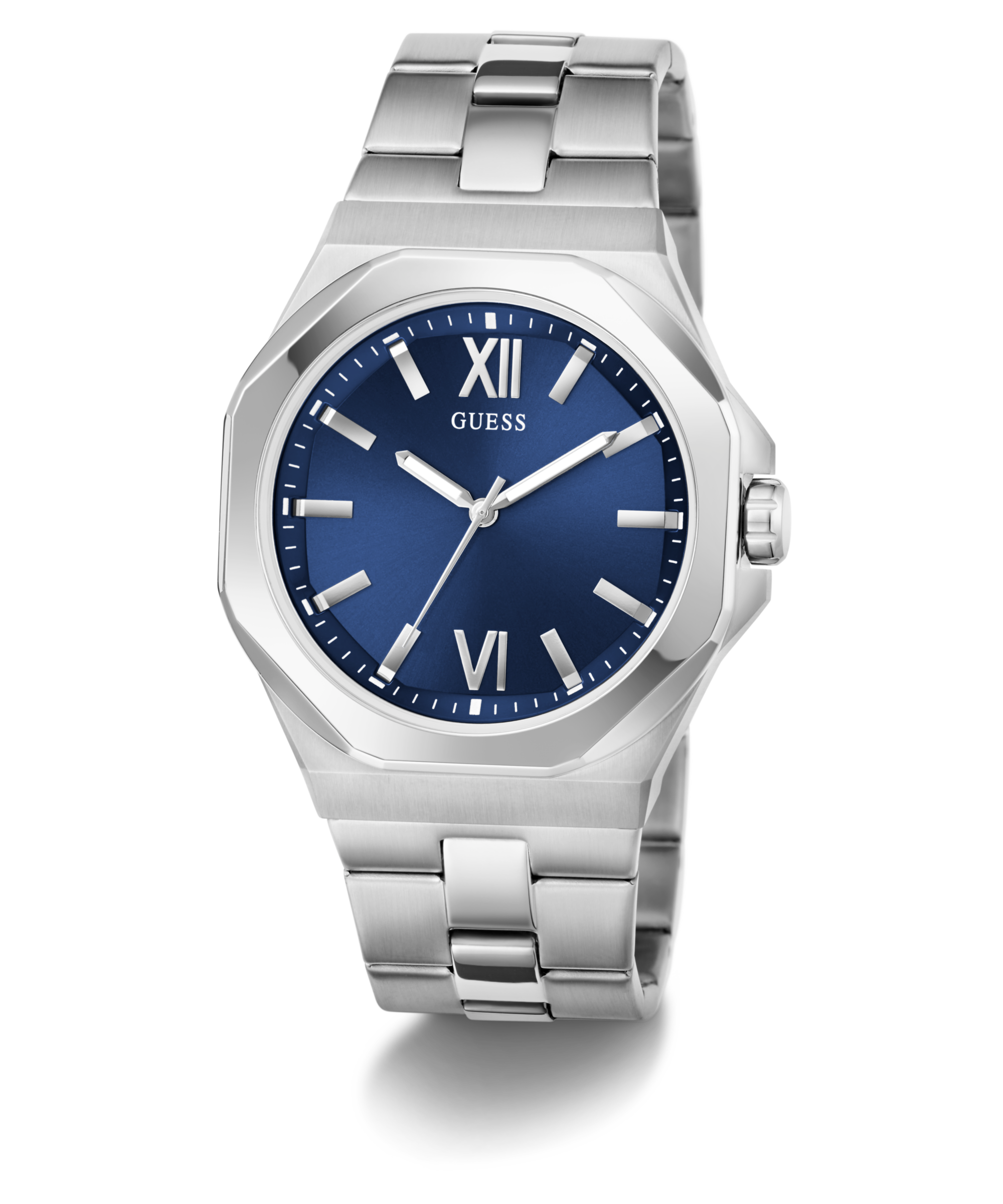 GUESS Men's Silver Tone Analog Watch