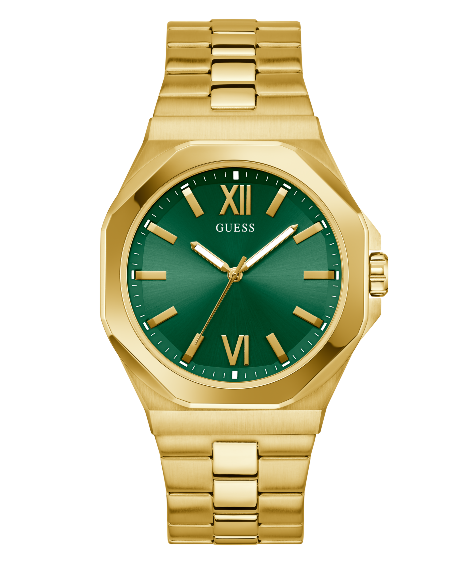GUESS Mens Gold Tone Analog Watch