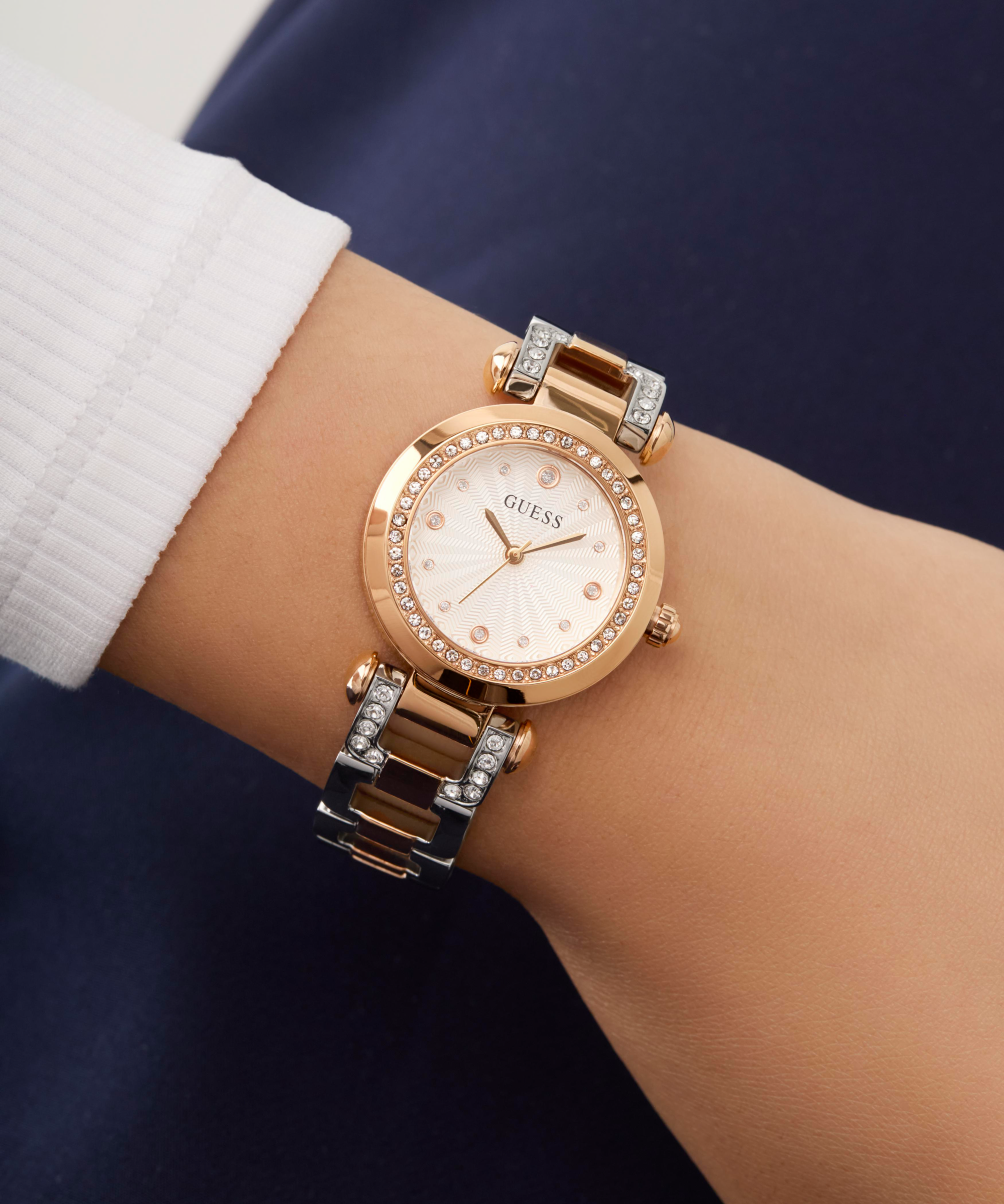 GUESS Ginger Ladies 2-Tone Rose Gold Tone Analog Watch