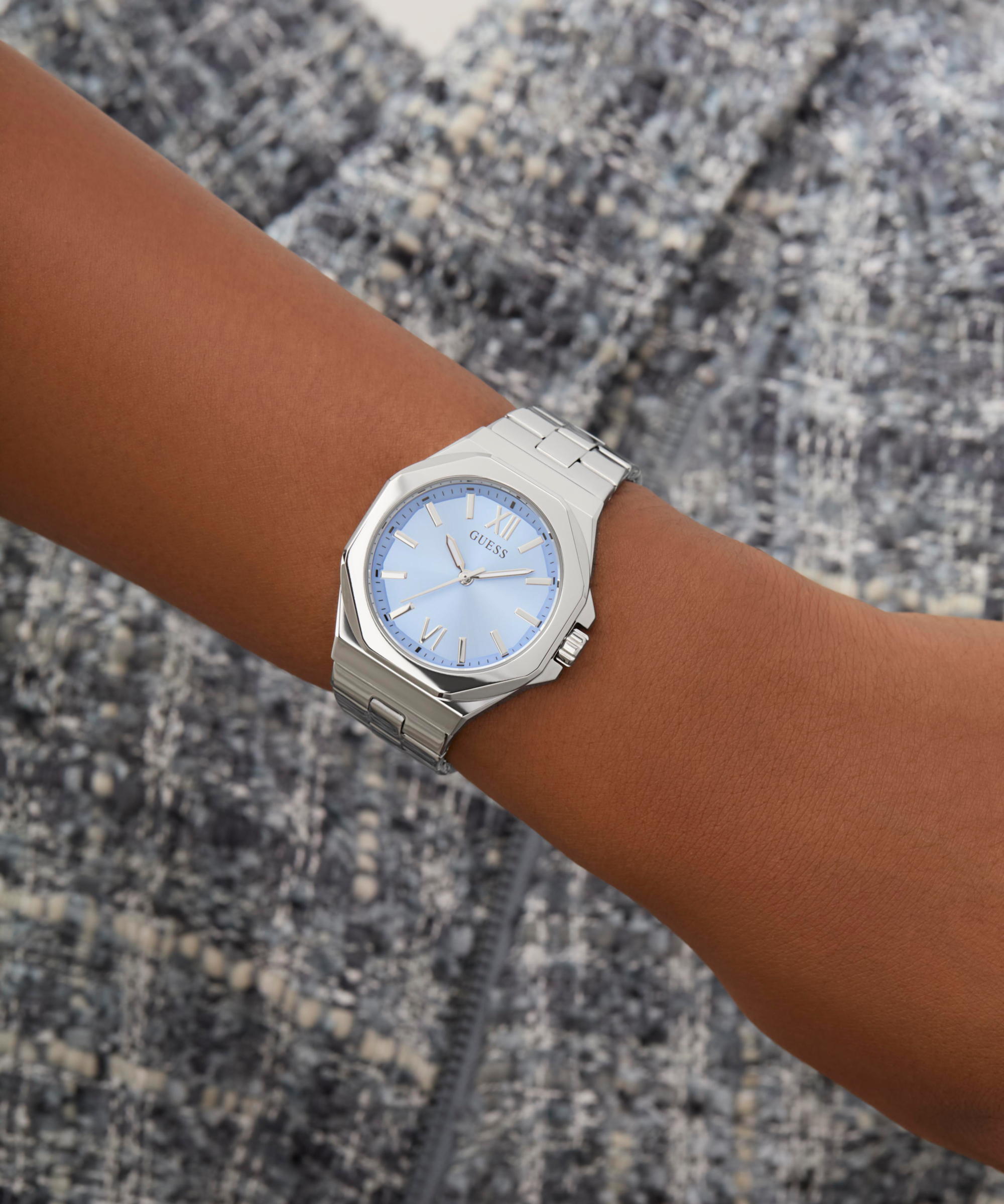 GUESS Ladies Silver Tone Analog Watch