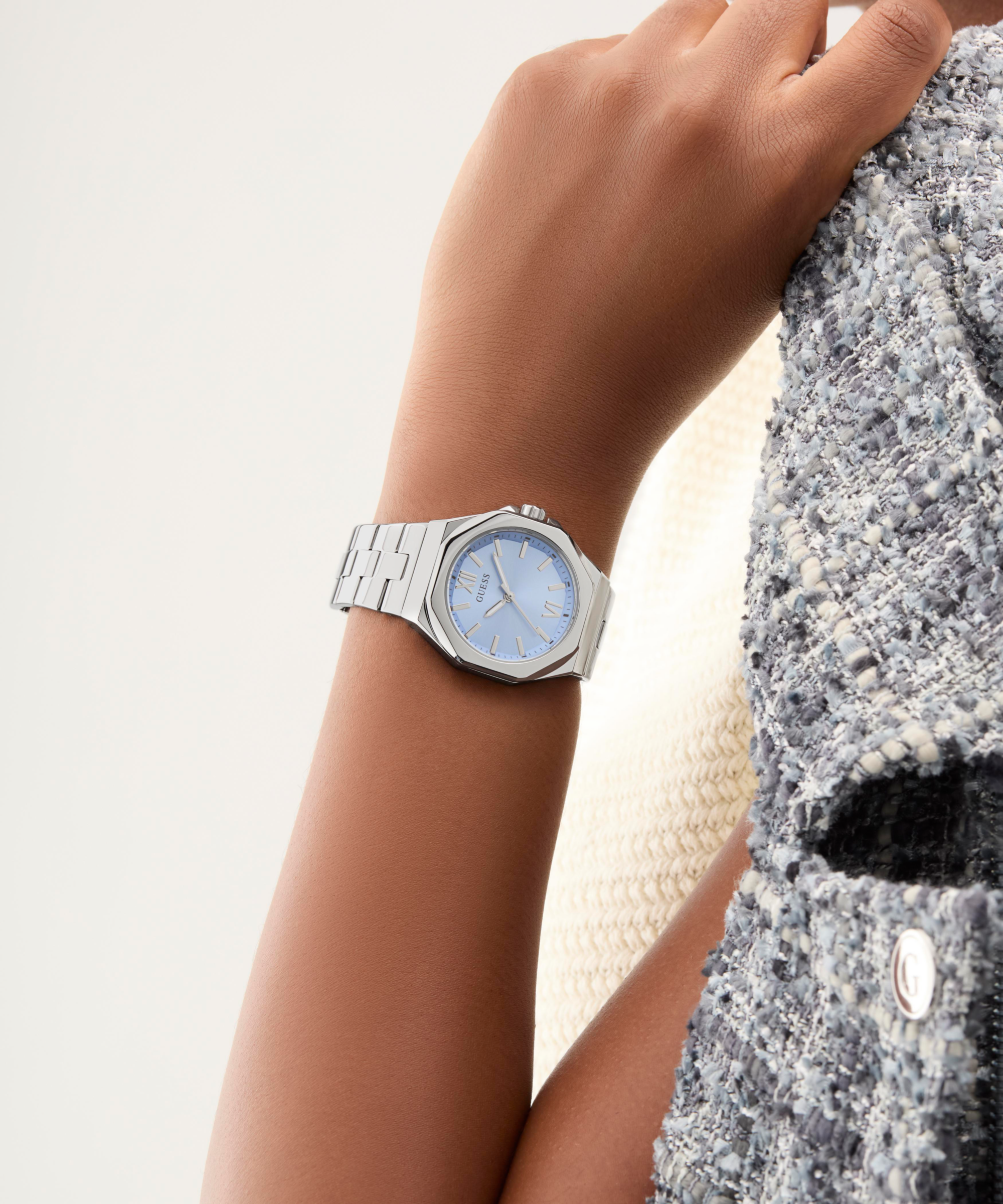 GUESS Ladies Silver Tone Analog Watch