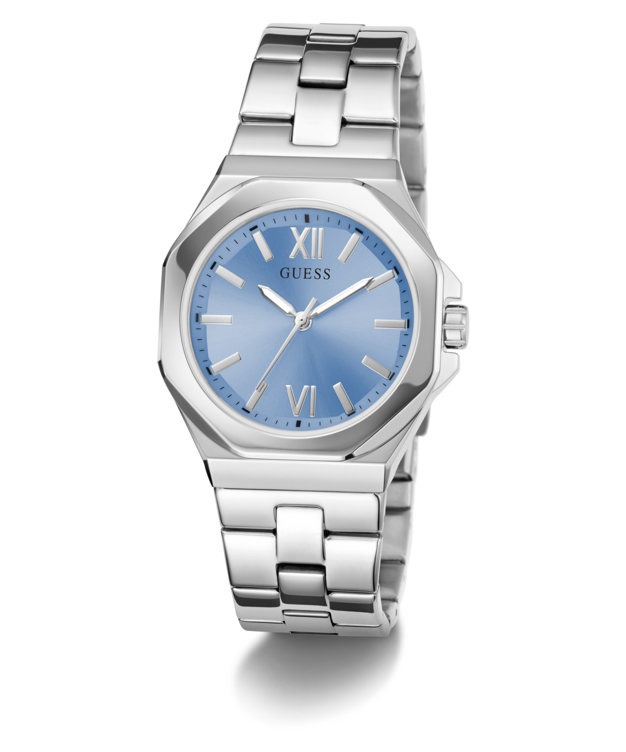 GUESS Ladies Silver Tone Analog Watch