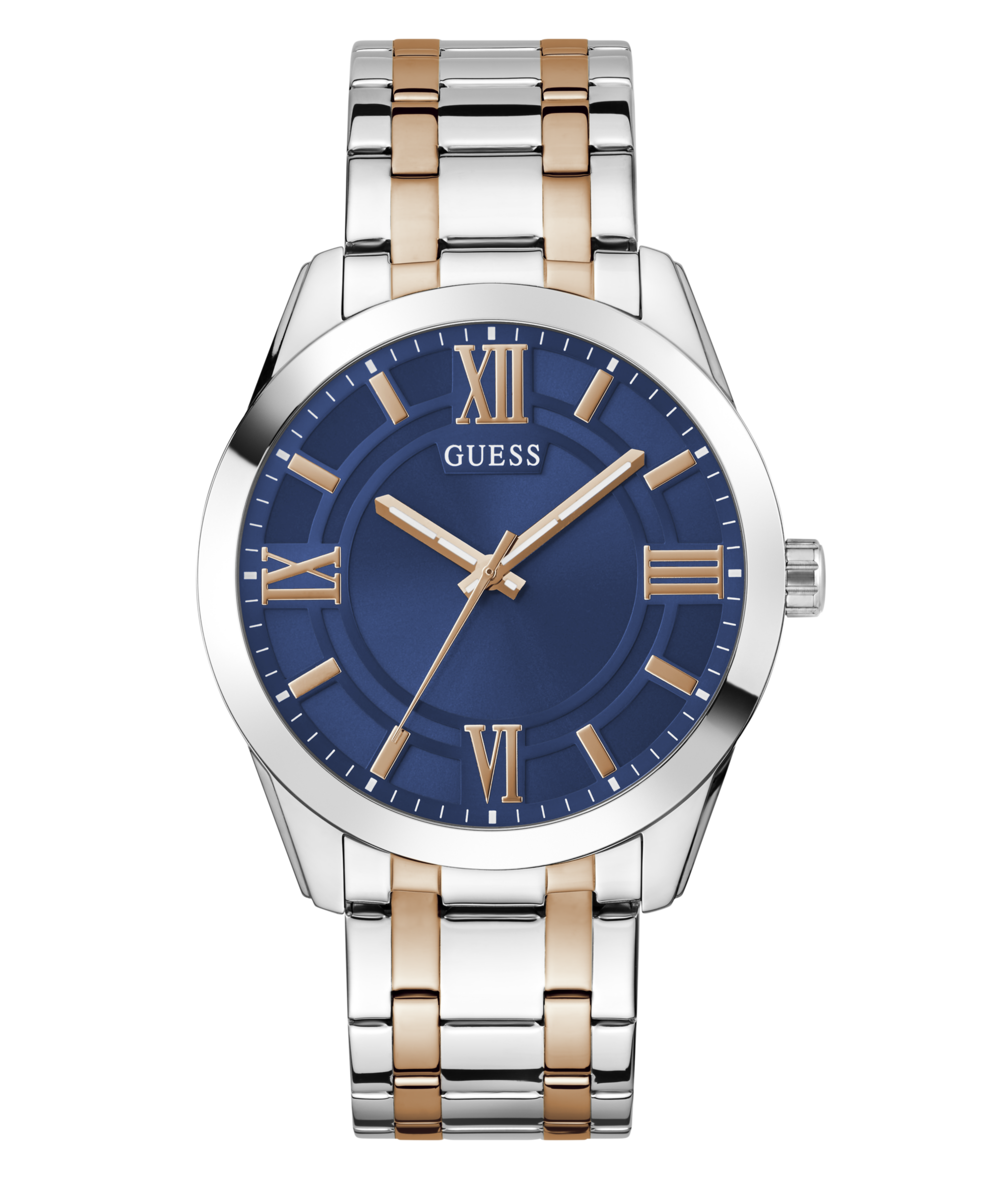 GUESS Mens 2-Tone Silver Tone Analog Watch