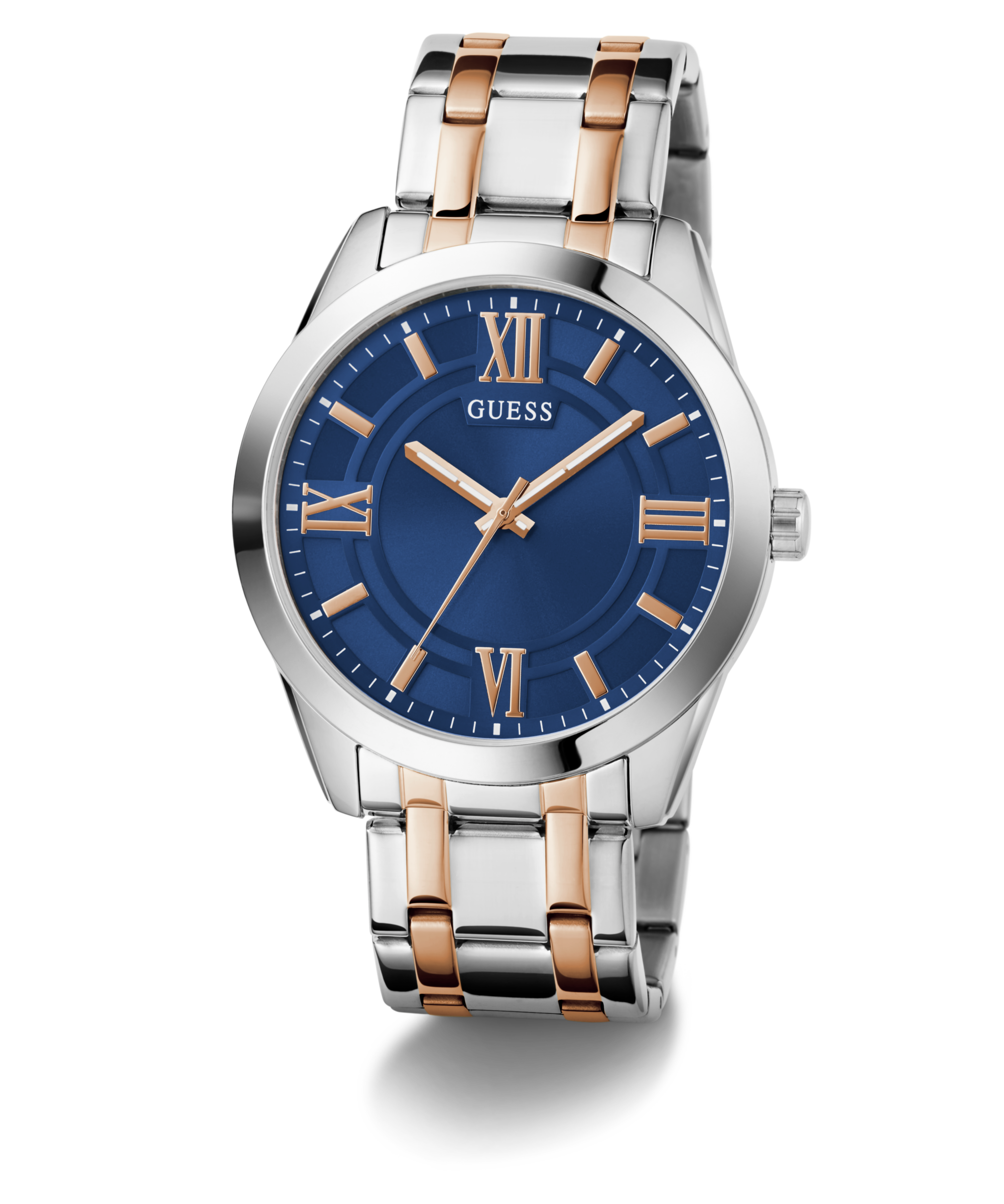 GUESS Mens 2-Tone Silver Tone Analog Watch