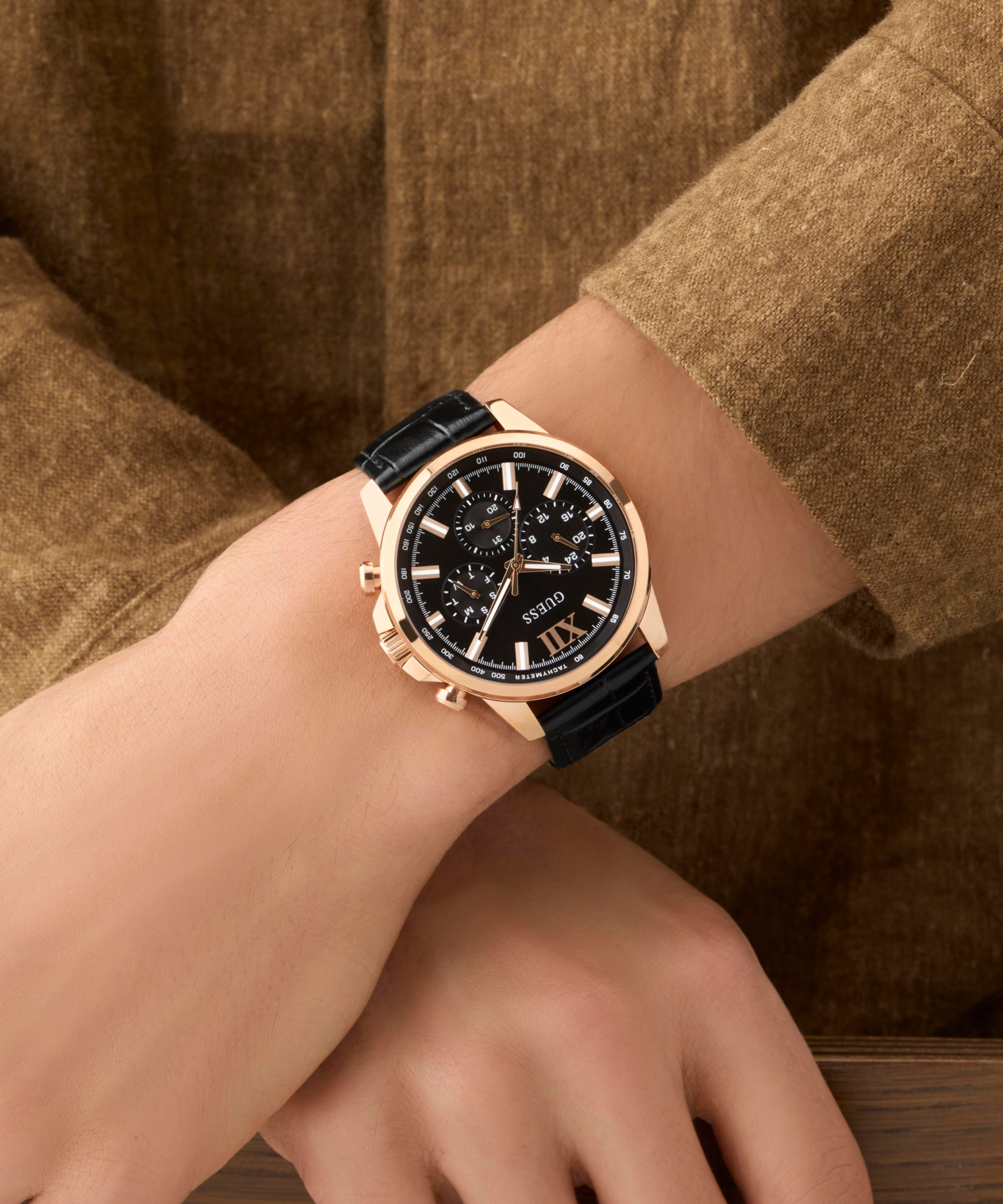 GUESS Mens Black Multi-Function Watch