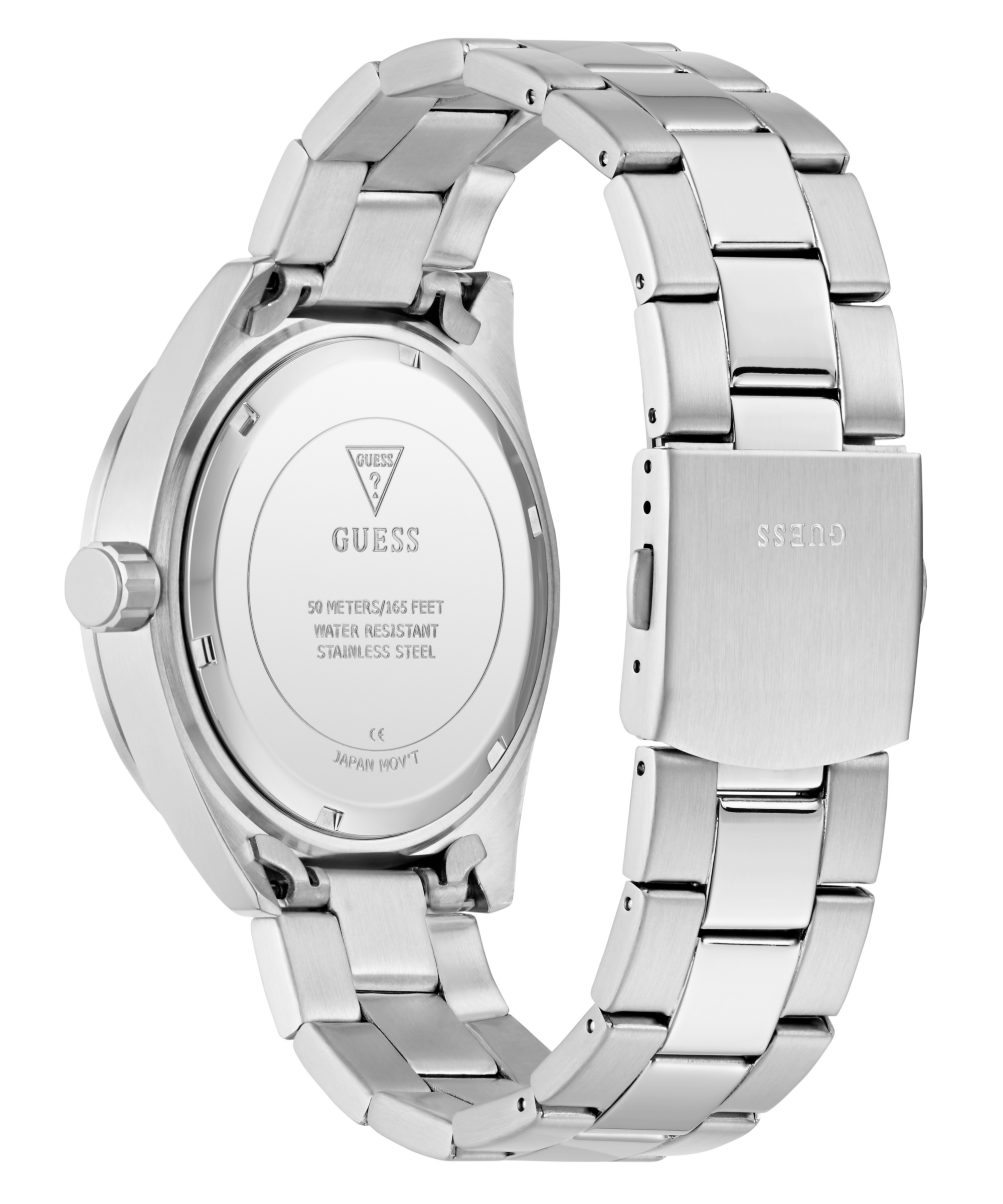 GUESS Mens Silver Tone Multi-Function Watch