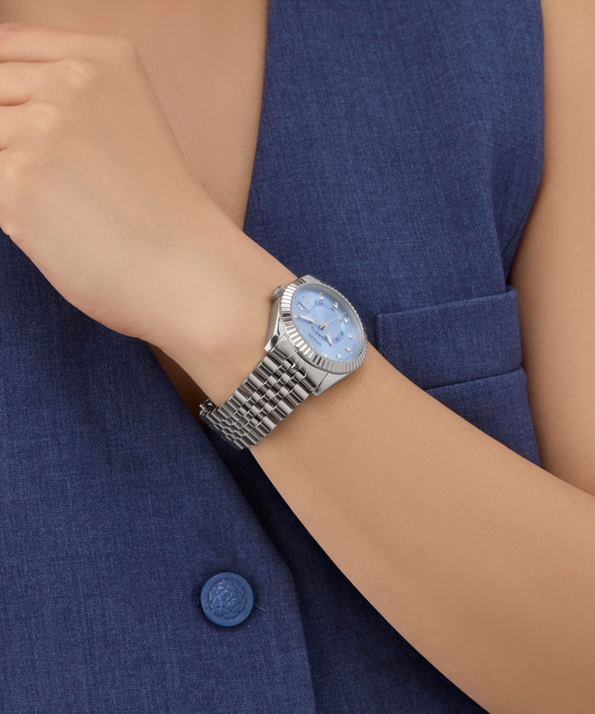 GUESS Ladies Jada Silver Tone Multi-function Date Watch