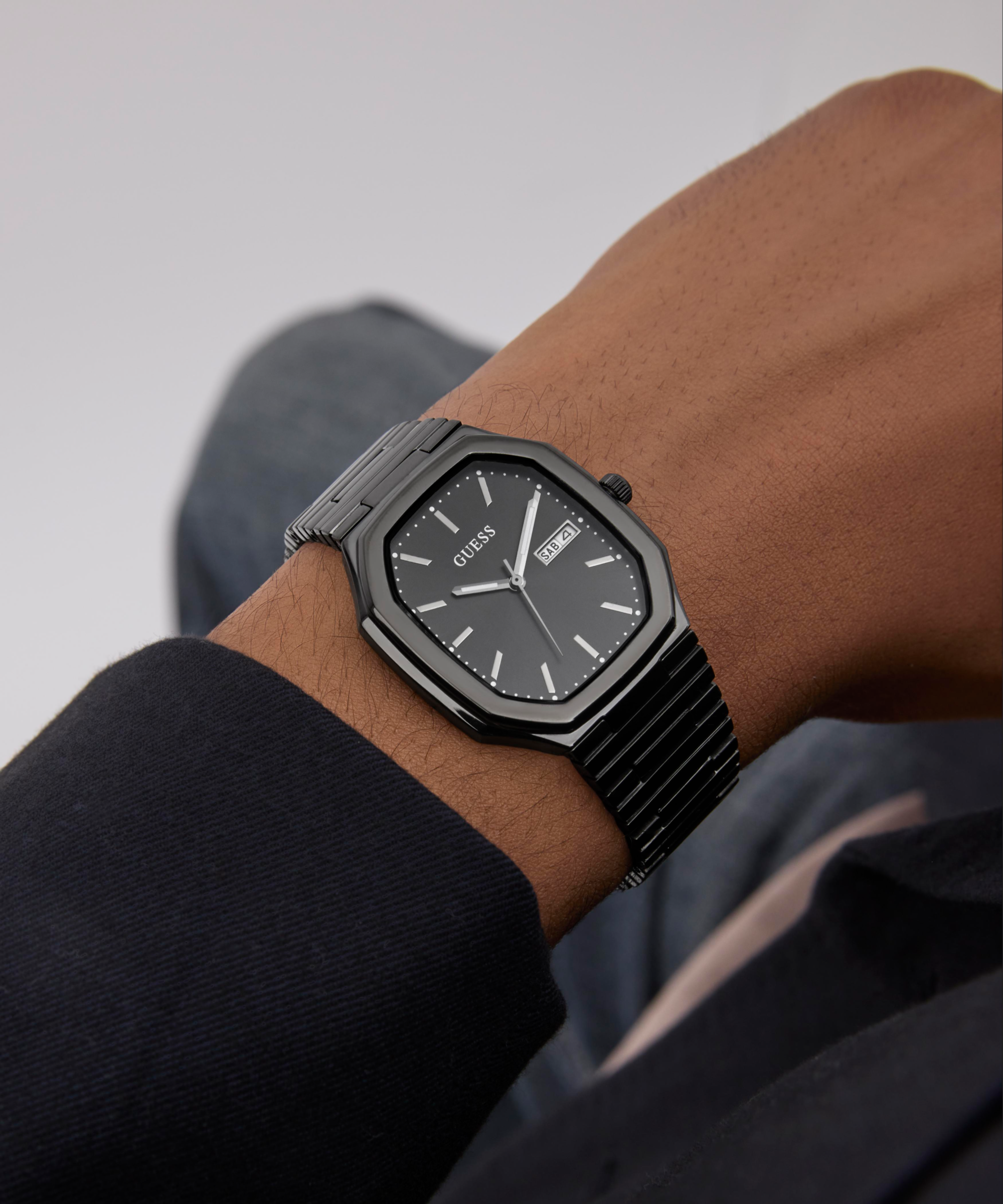 GUESS Mens Black Date Watch