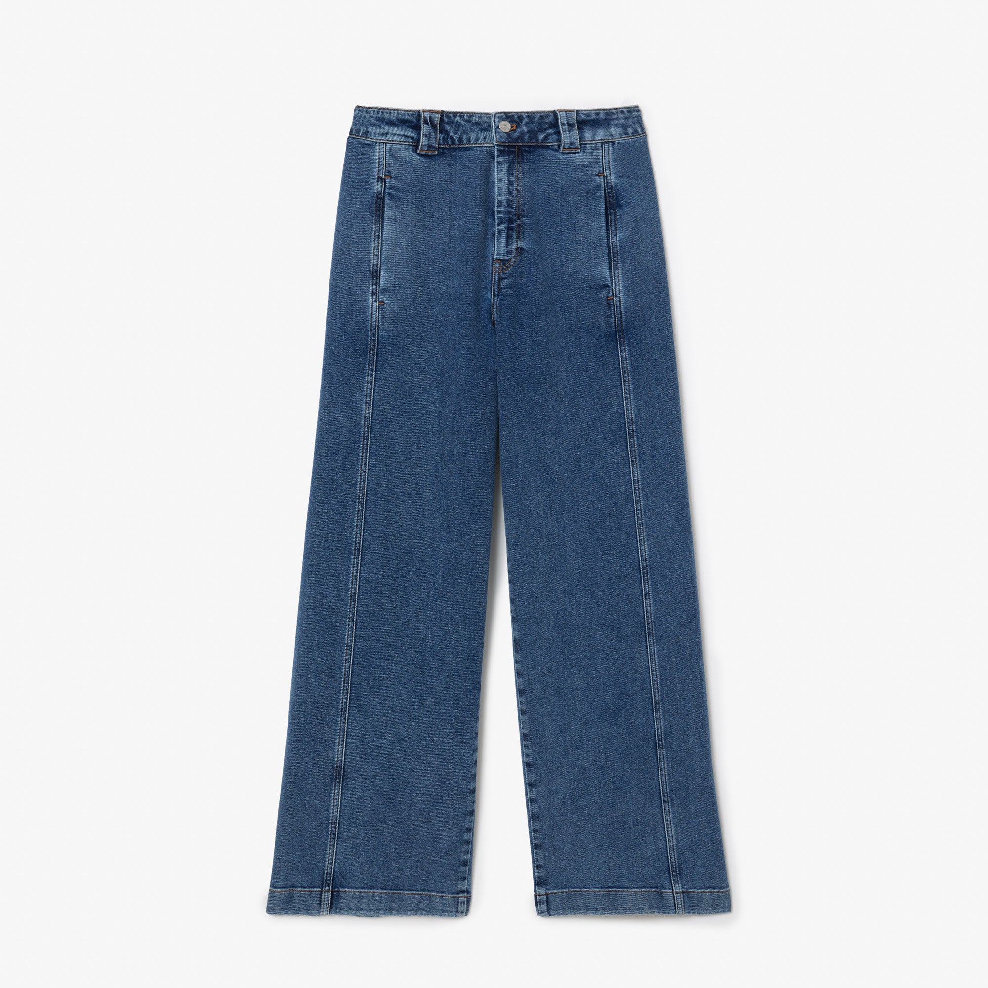 LACOSTE Women's High Waist Wide Leg Stretch Denim Jeans