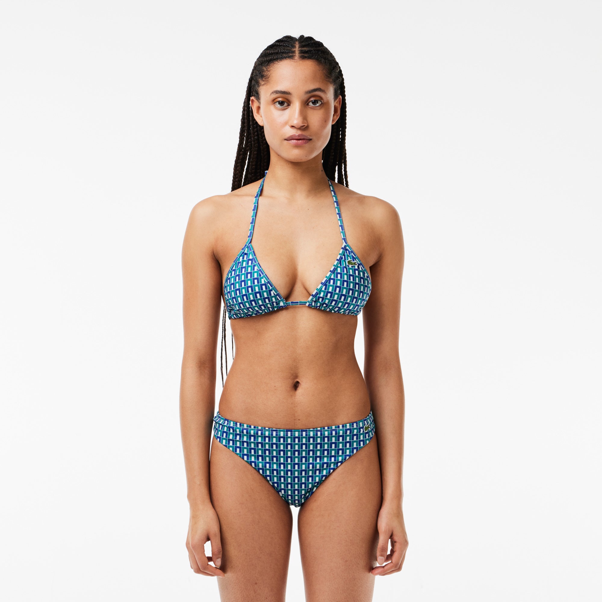 Lacoste Women's Graphic Pattern Swimsuit Top