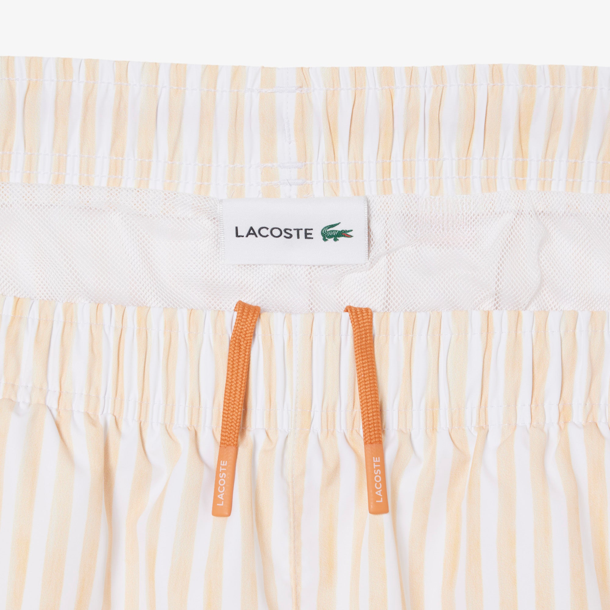 LACOSTE Men Mid Length Stripe Swim Trunks