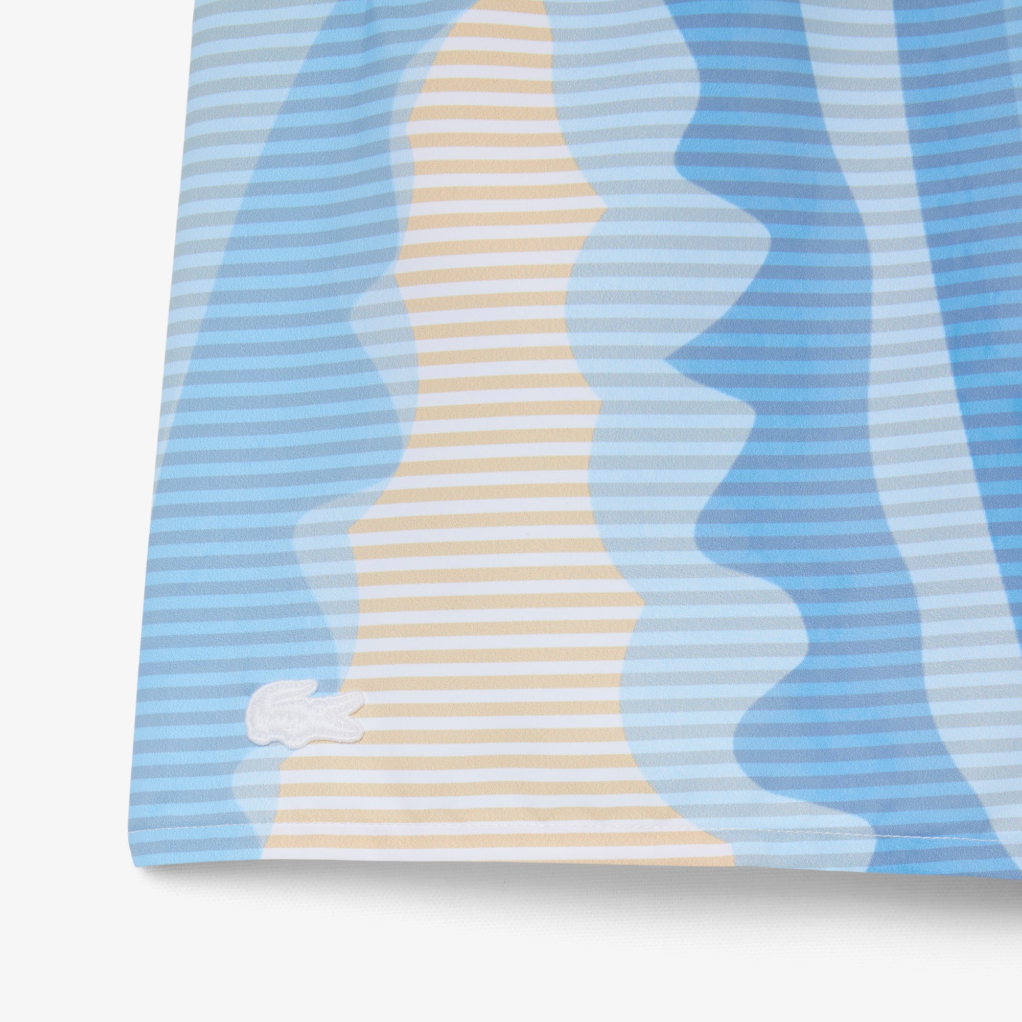 LACOSTE Mid Length Striped Swim Trunks