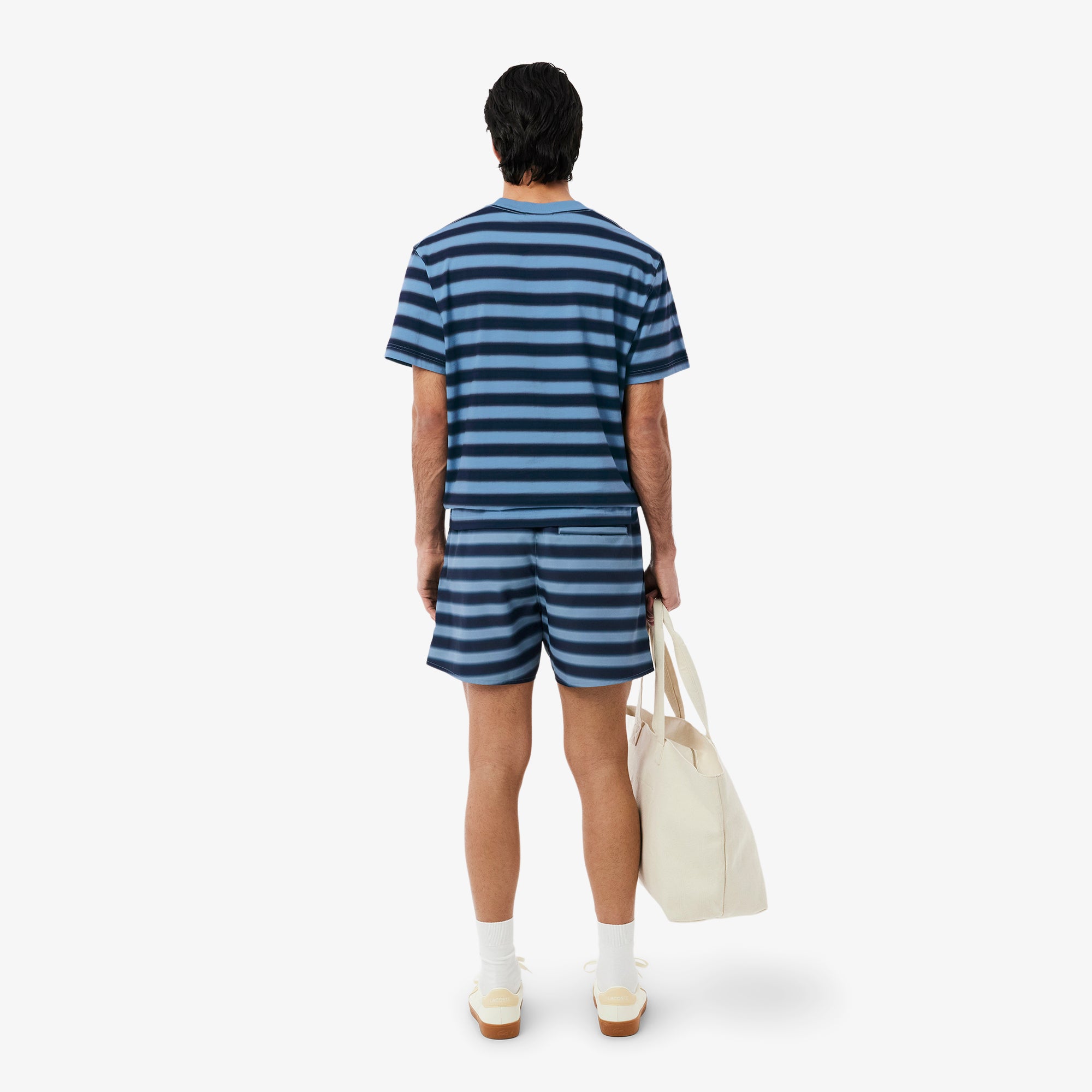 LACOSTE Striped Swim Trunks