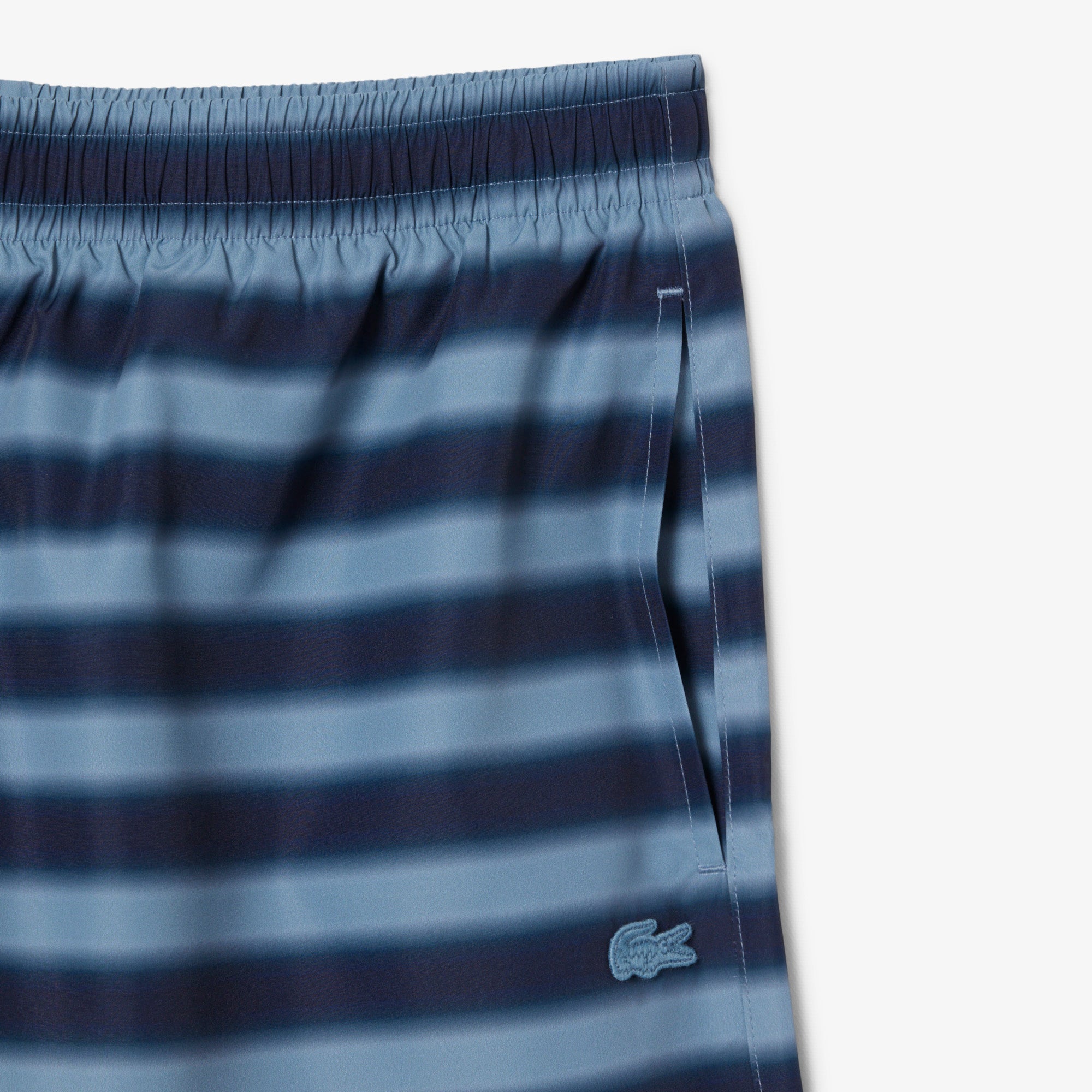 LACOSTE Striped Swim Trunks