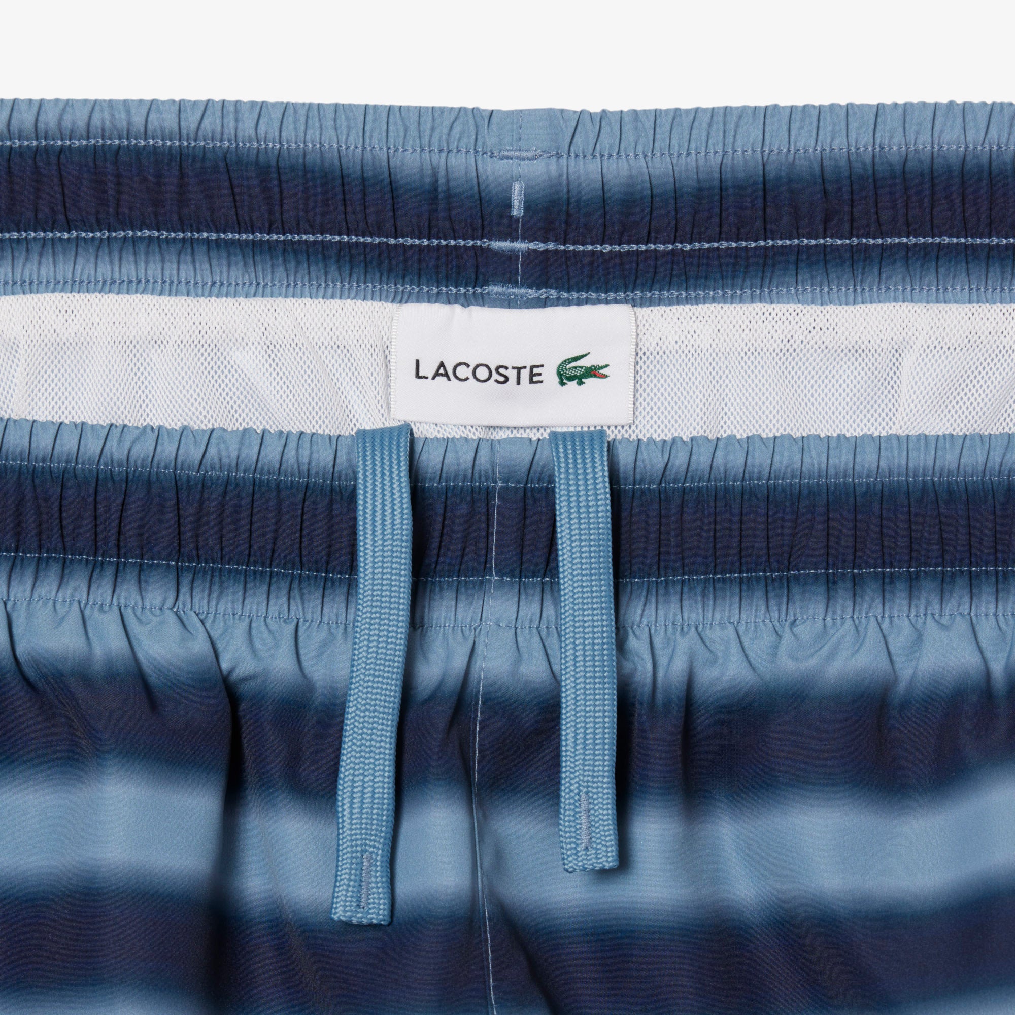 LACOSTE Striped Swim Trunks