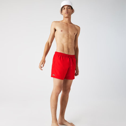 Lacoste Men's Light Quick-Dry Swim Shorts - S / 528 - Red/Navy Blue - Lacoste Swimwear THE MIX