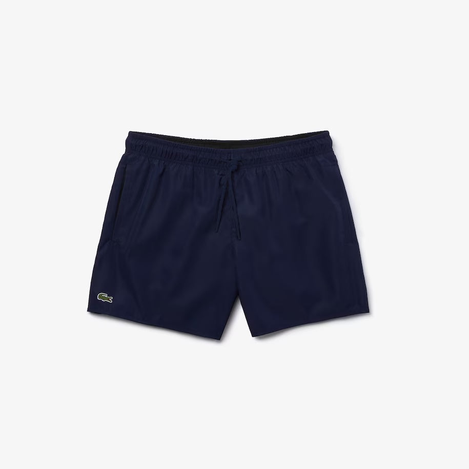 Lacoste Men's Light Quick-Dry Swim Shorts - L / 802 -Navy Blue/Green - Lacoste Swimwear THE MIX