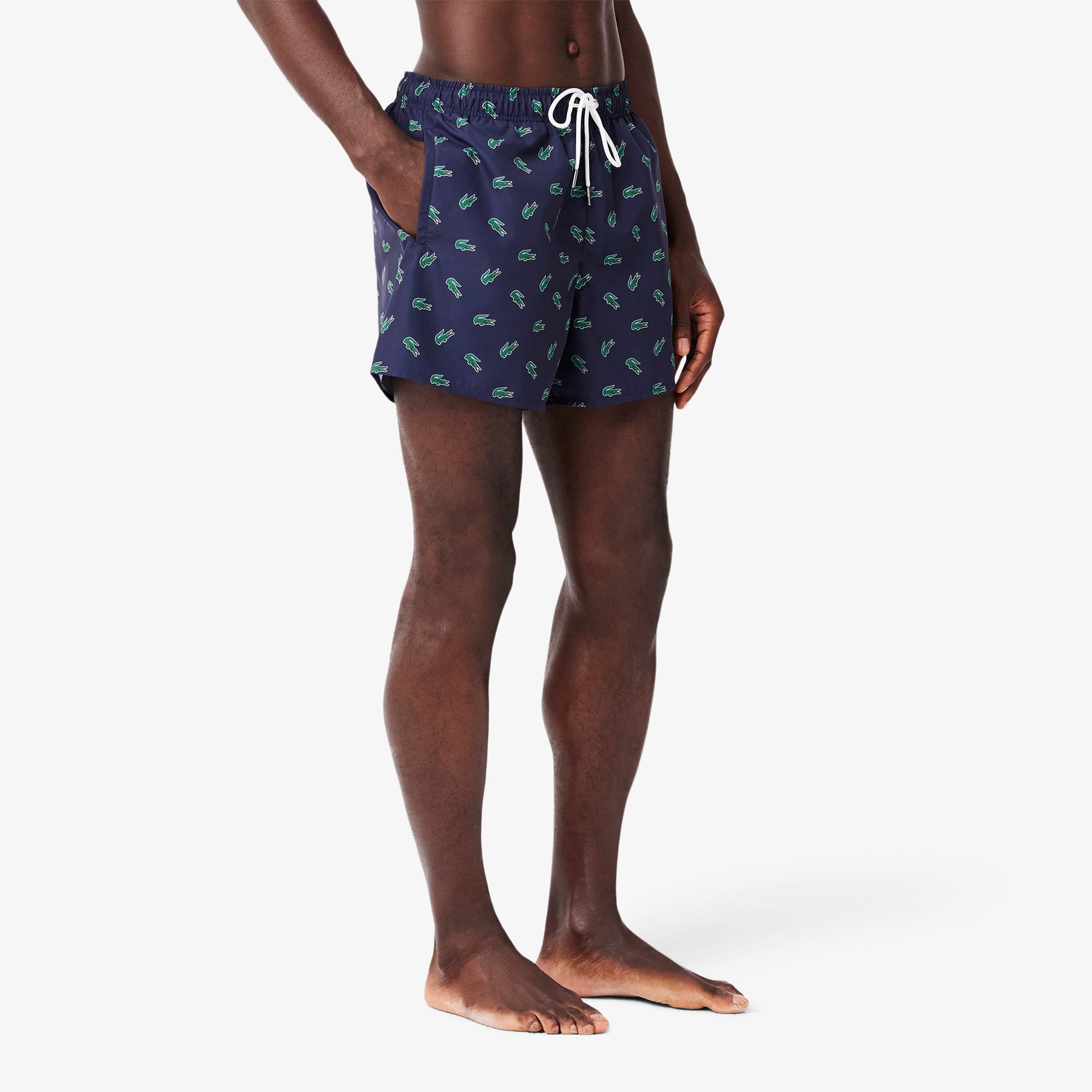 Lacoste Men's Patterned Navy Blue Swimsuit