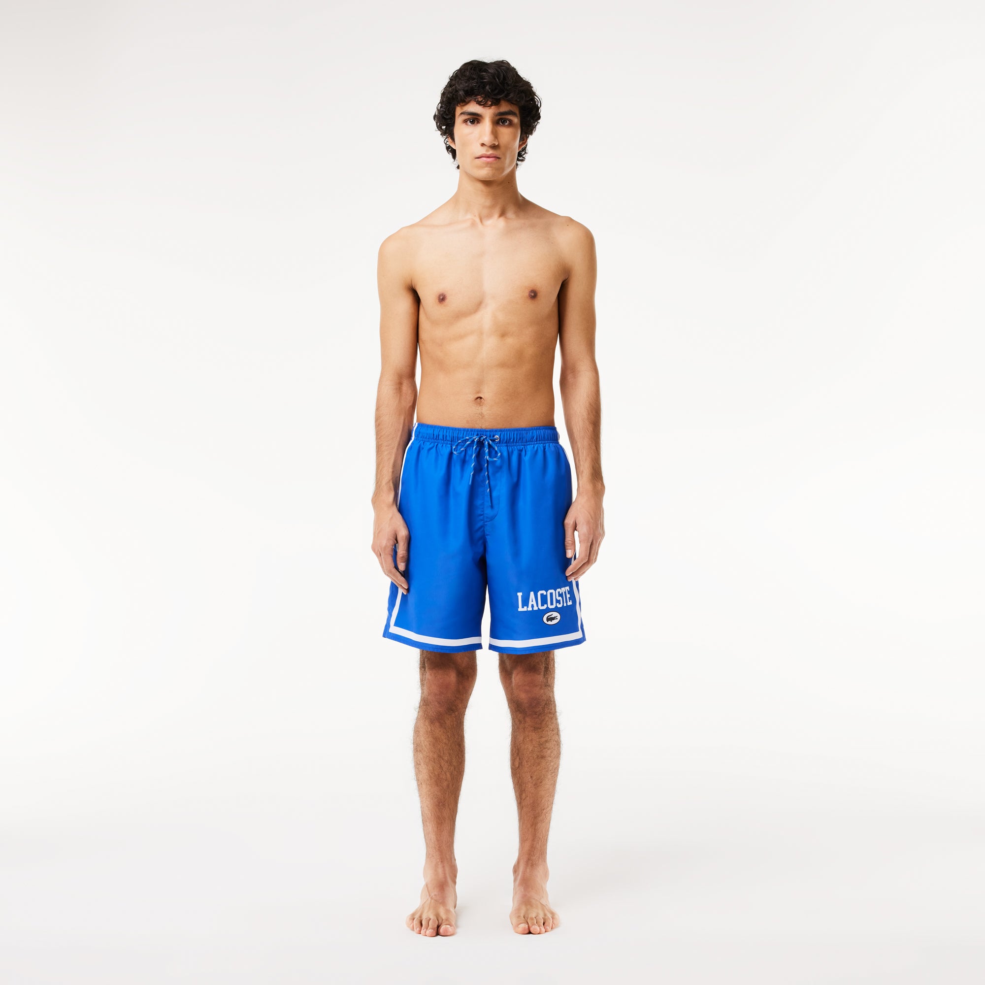 Lacoste Long Print Swim Trunks