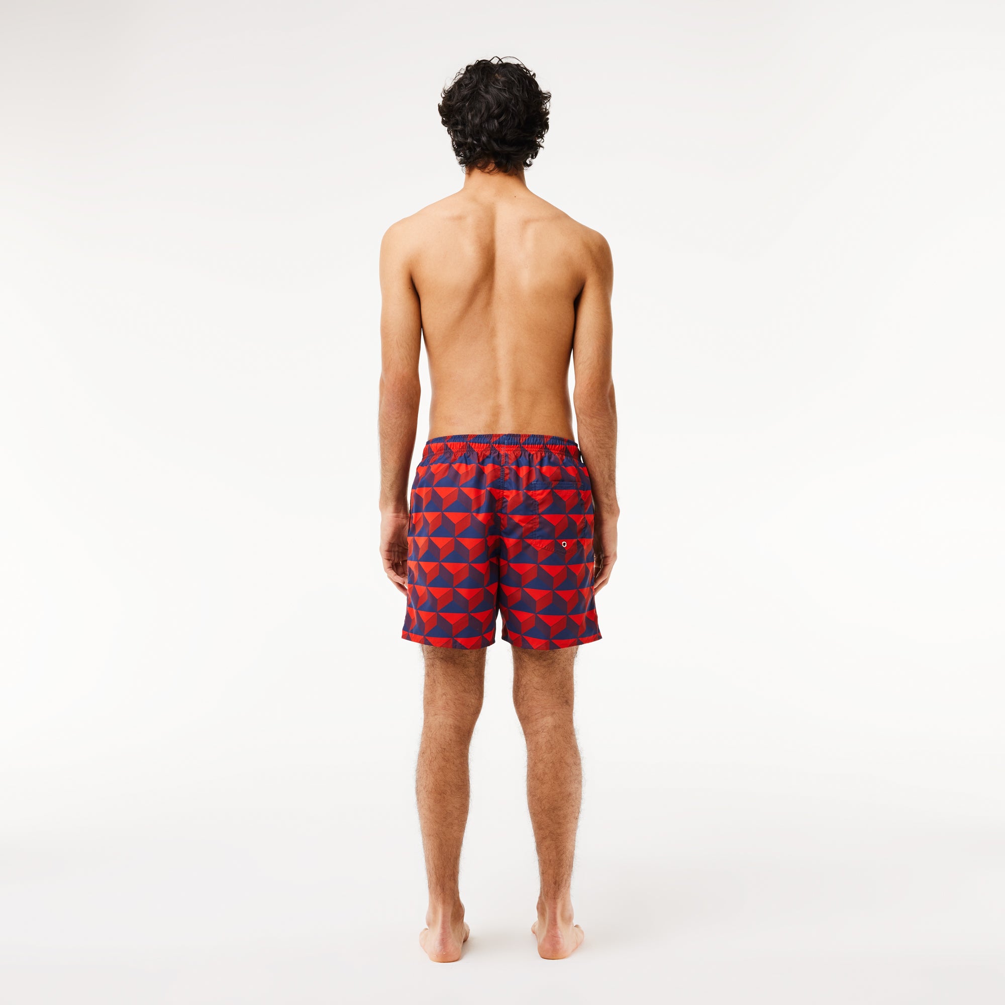 Lacoste Mid Length Graphic Swim Trunks