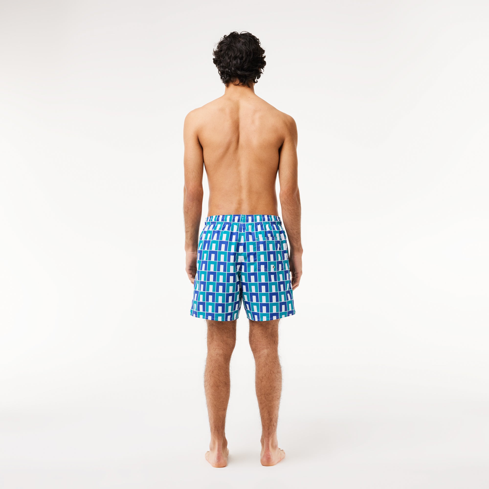 Lacoste Mid Length Graphic Swim Trunks