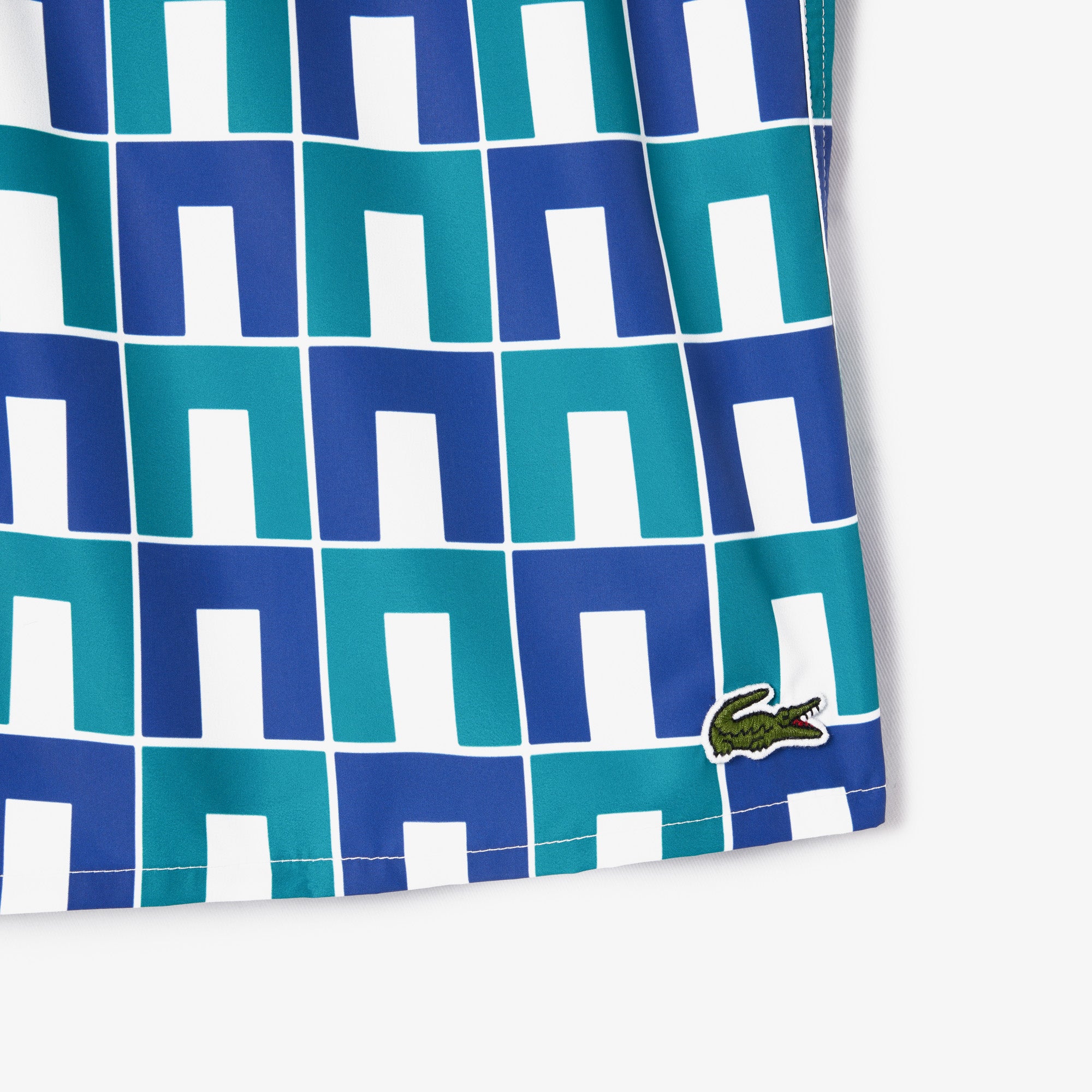 Lacoste Mid Length Graphic Swim Trunks