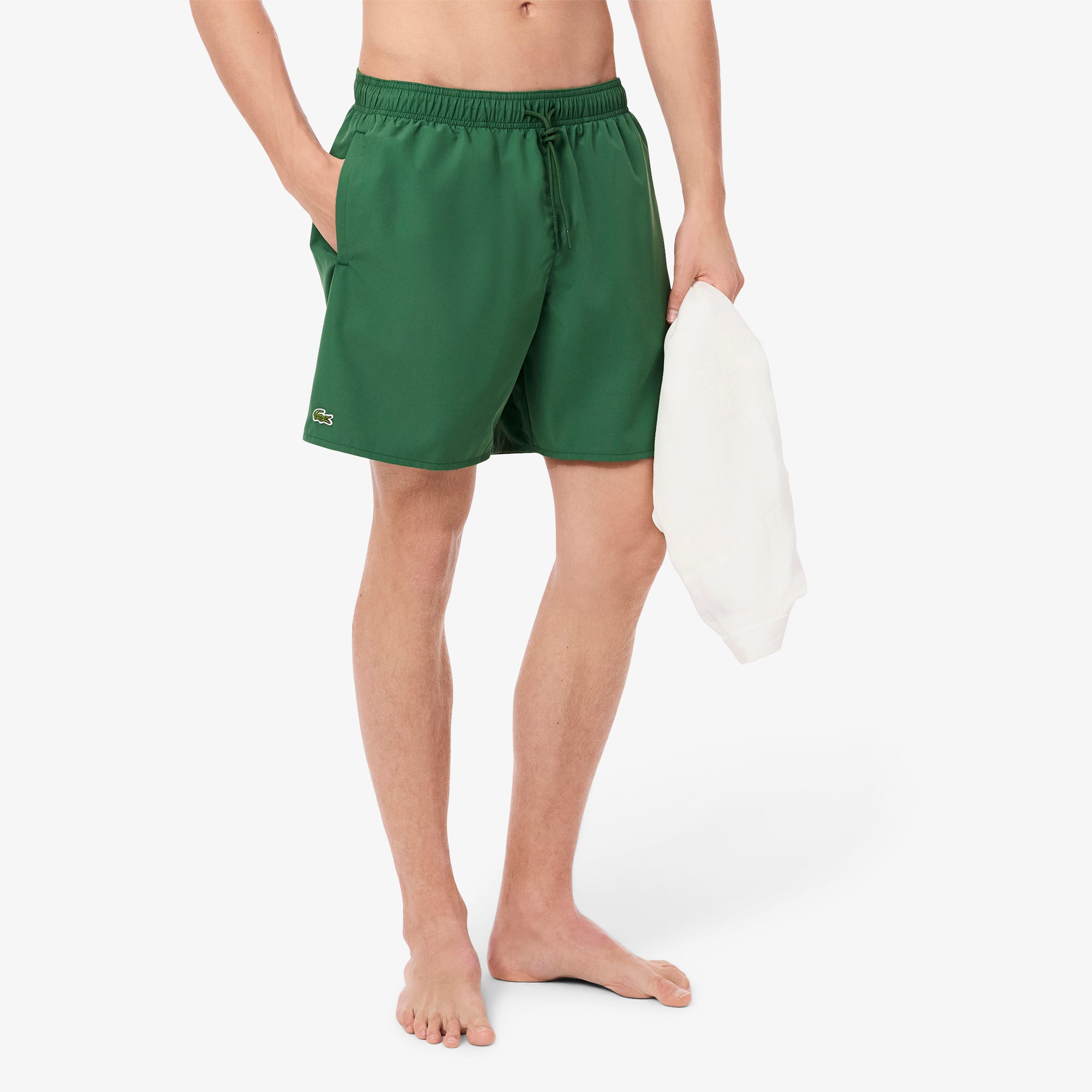 LACOSTE Mid Length Monochrome Swim Trunks