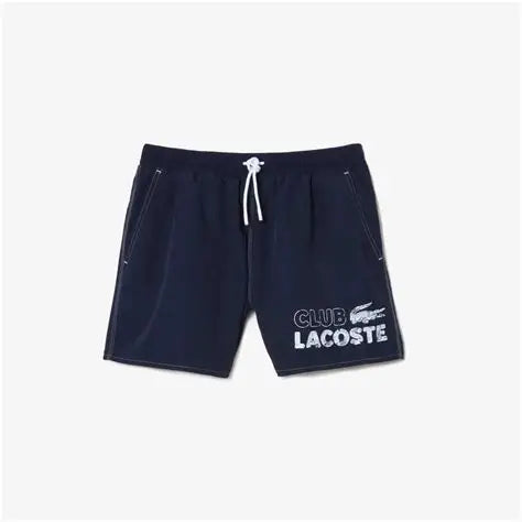Men’s Lacoste Quick Dry Swim Trunks with Integrated Lining - Navy