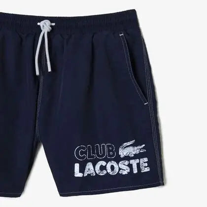 Men’s Lacoste Quick Dry Swim Trunks with Integrated Lining - Navy