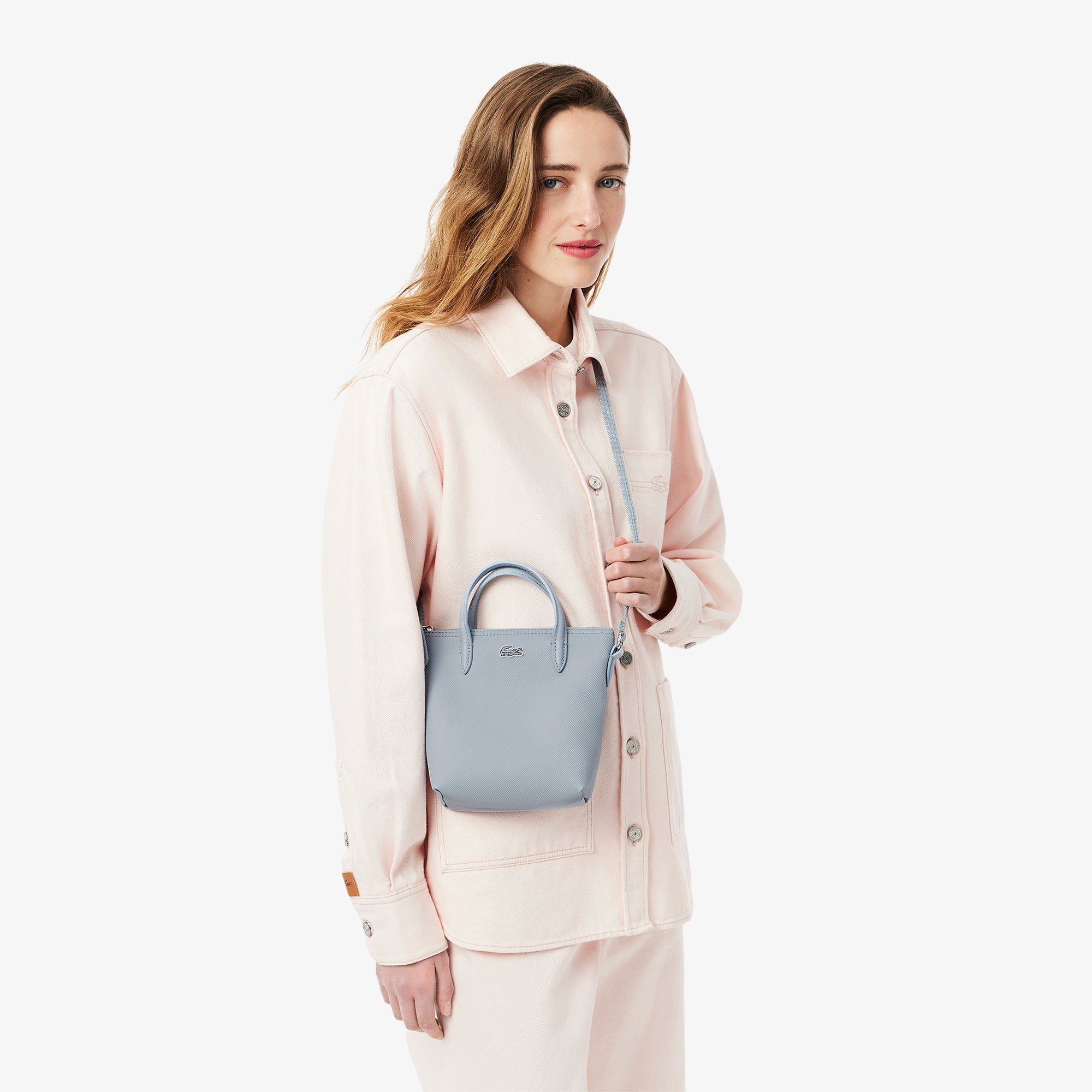 Lacoste Women's L.12.12 Concept Petit Pique Coated Canvas Mini Zip Tote Bag