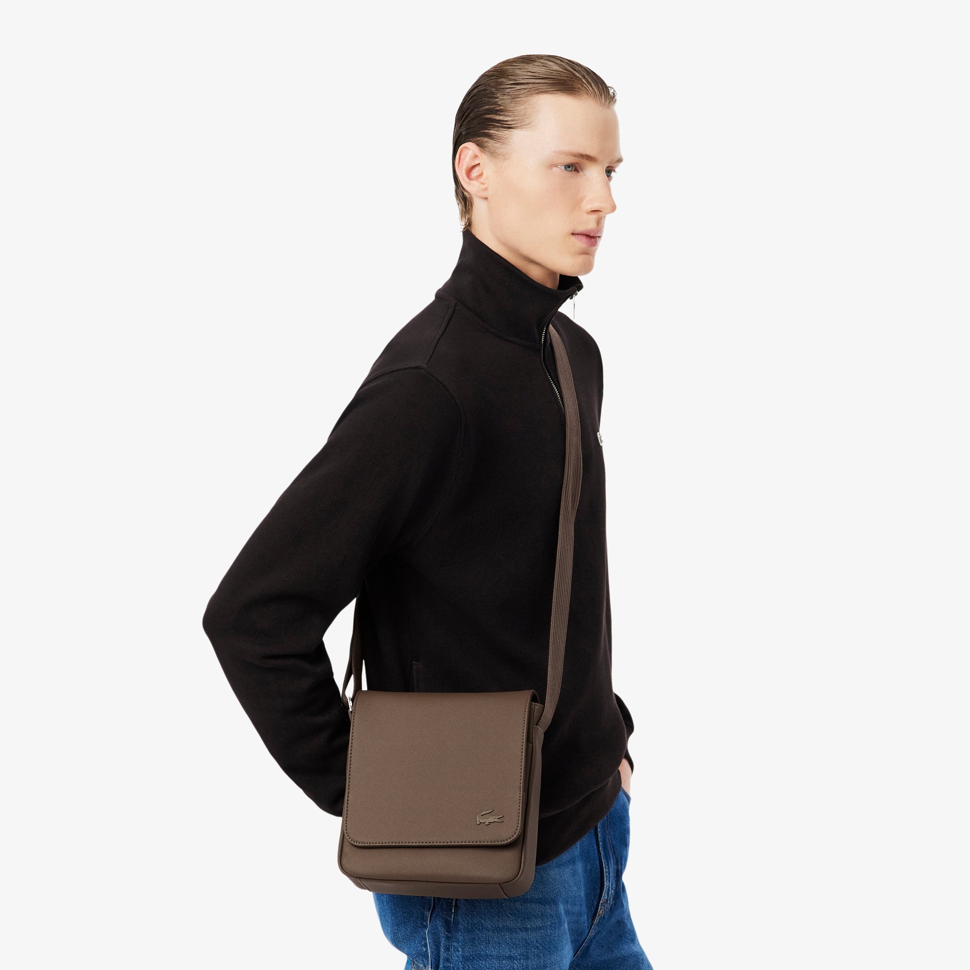 LACOSTE Men's Classic Flap Close Shoulder Bag