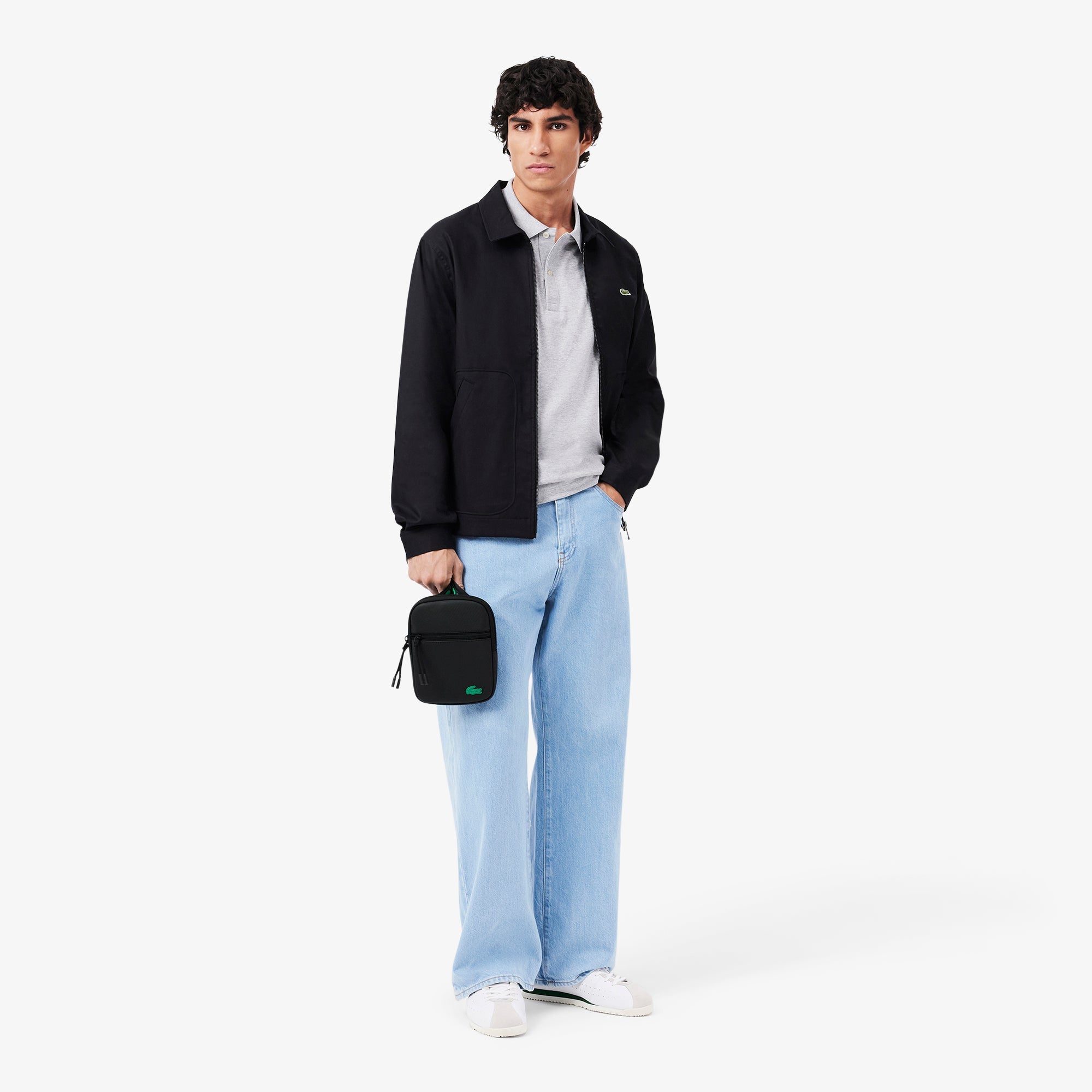 Lacoste Men's Small LCST Slimline Piqué Satchel Bag