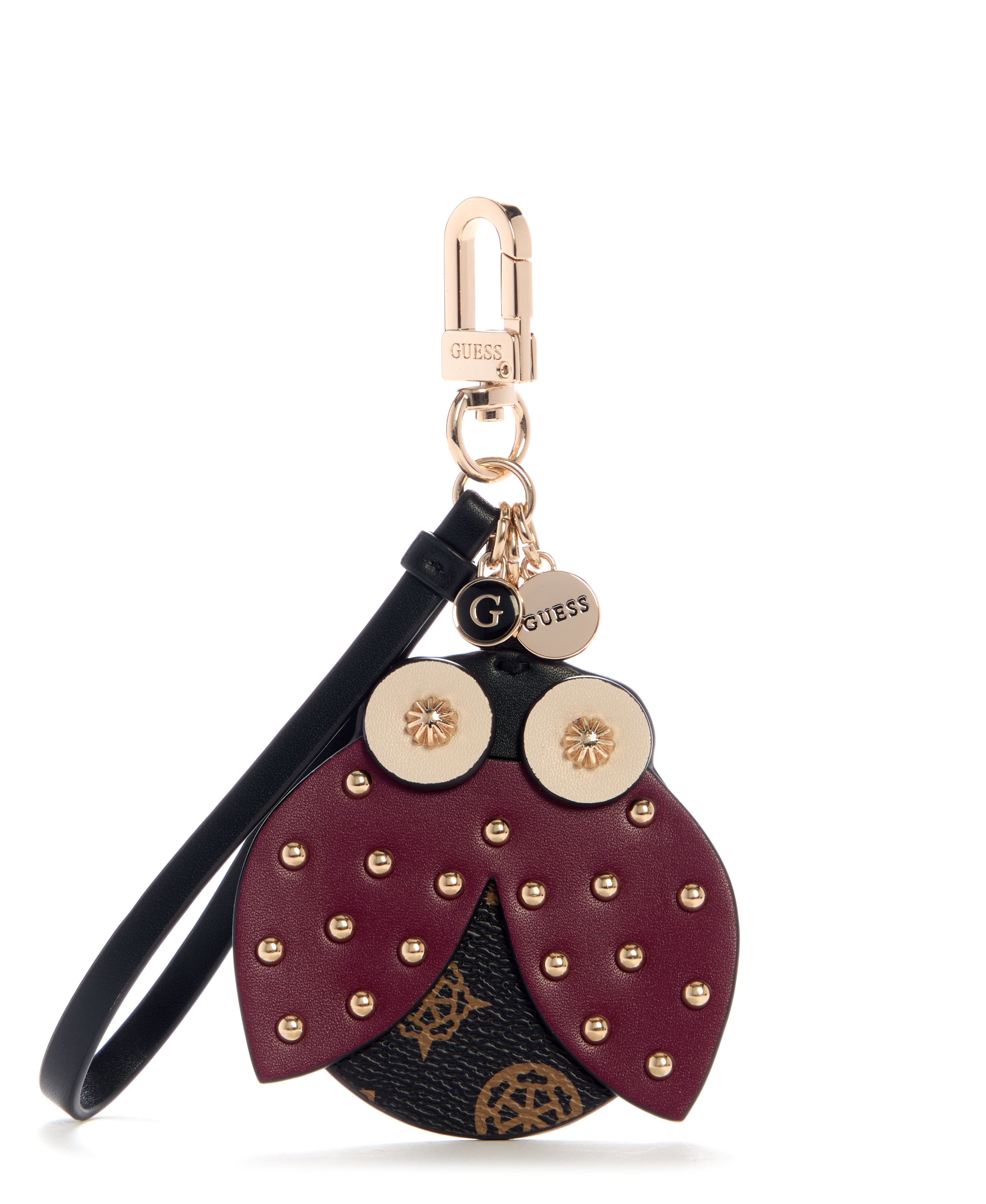 GUESS Logo Lady Bug Animal Charm Keychain