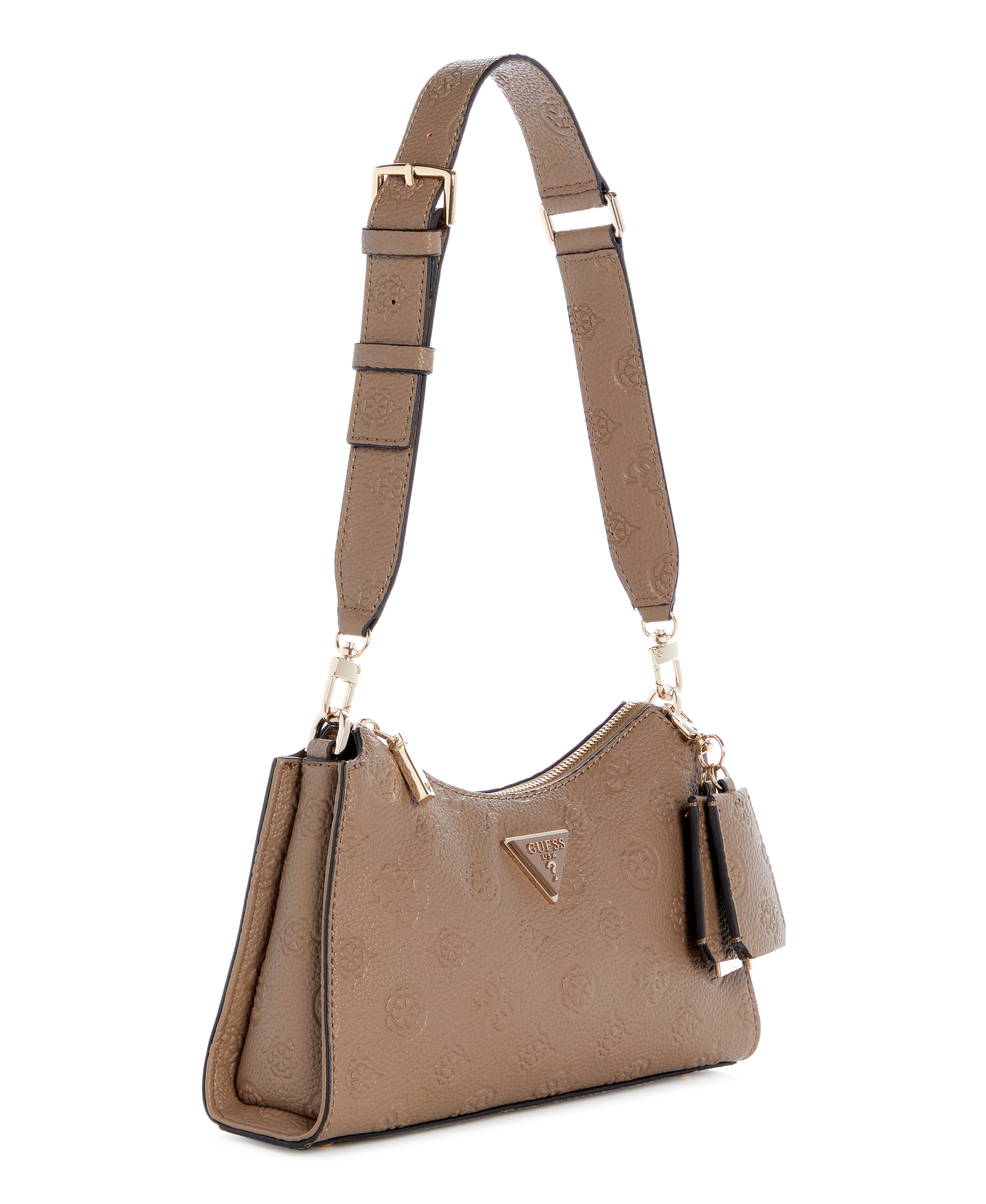 GUESS Cresidia II Top Zip Shoulder Bag Black