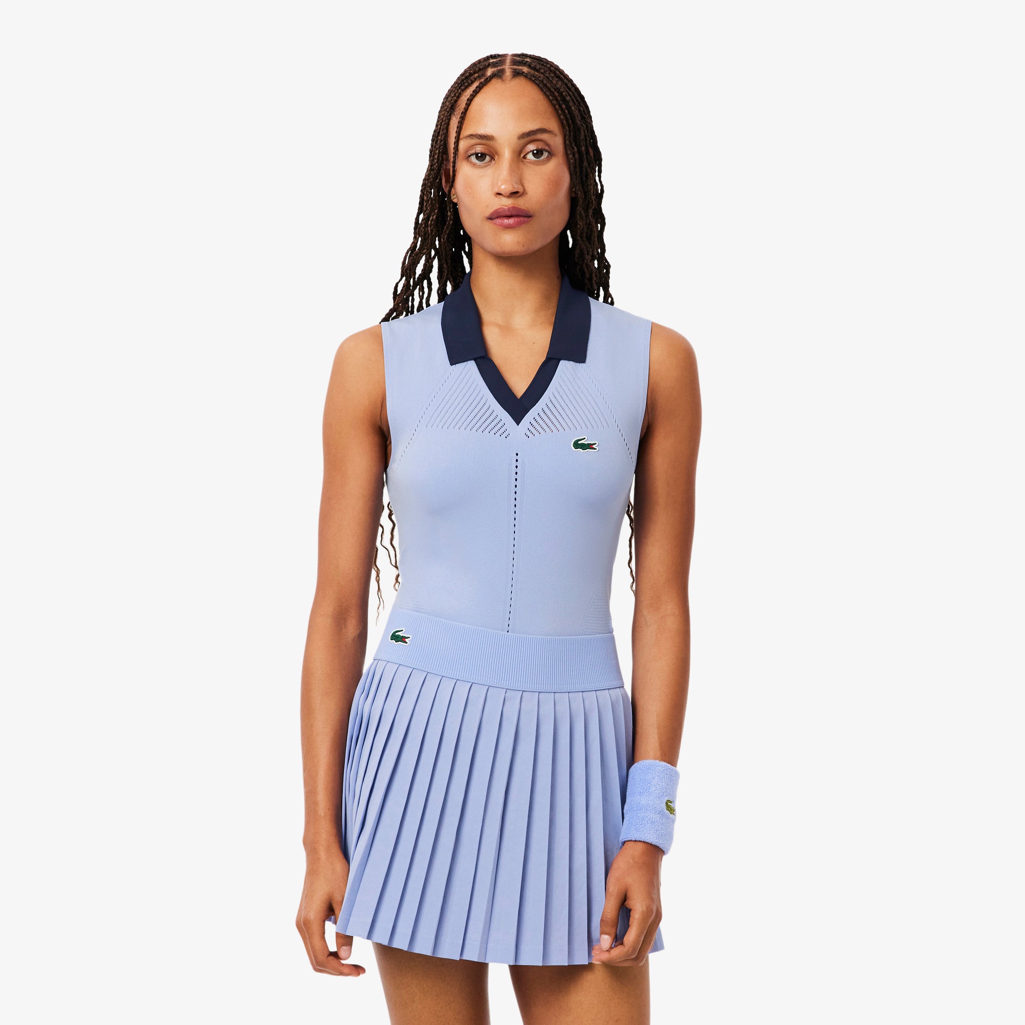 LACOSTE Sleeveless Stretch Knit Tennis Polo Shirt