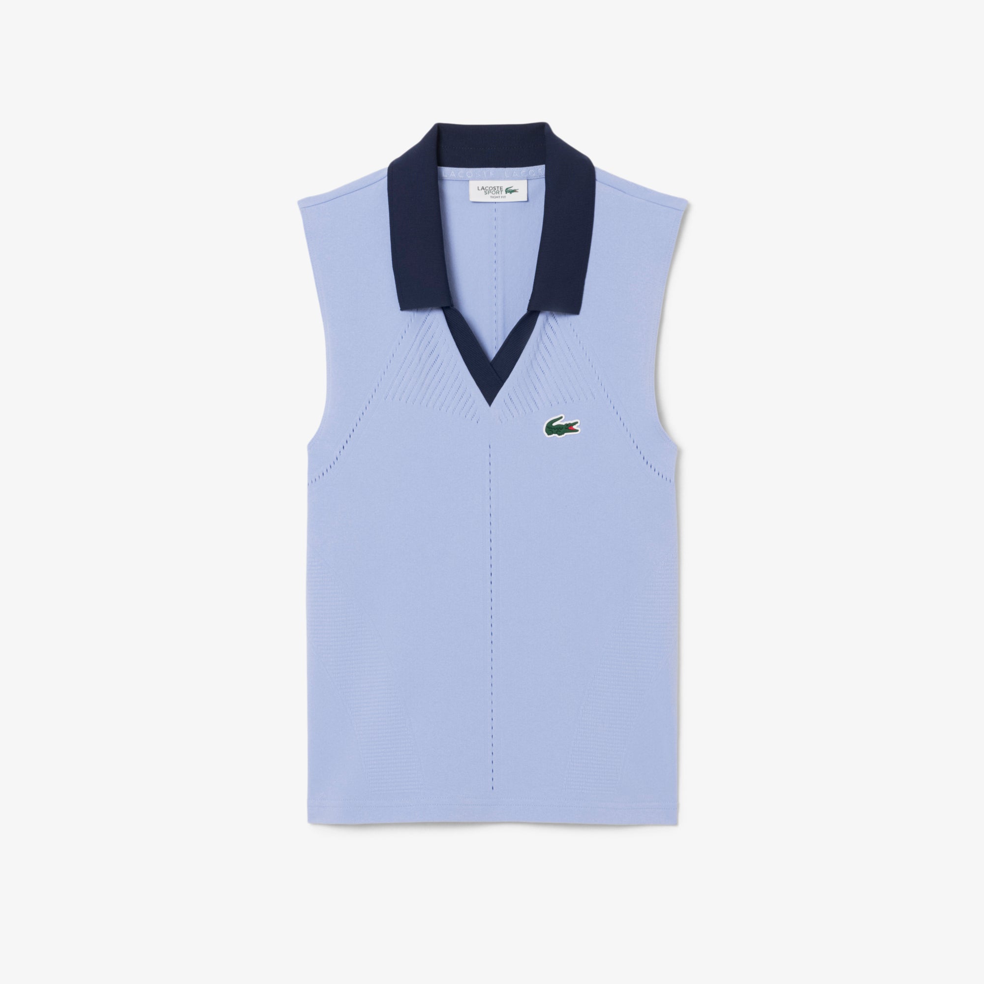 LACOSTE Sleeveless Stretch Knit Tennis Polo Shirt