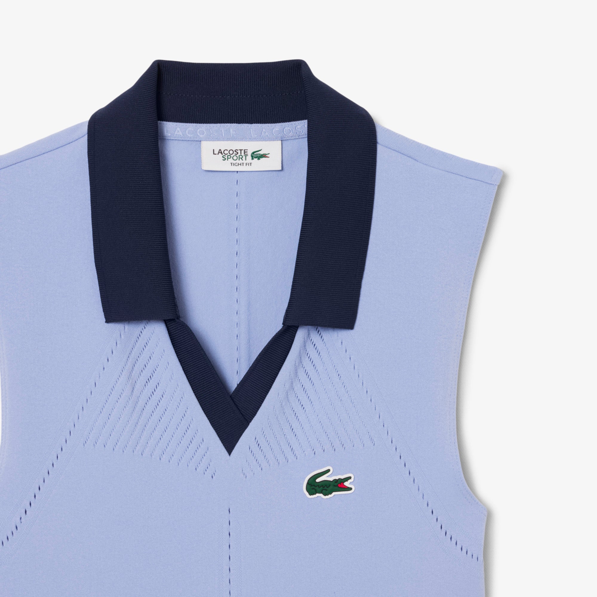 LACOSTE Sleeveless Stretch Knit Tennis Polo Shirt
