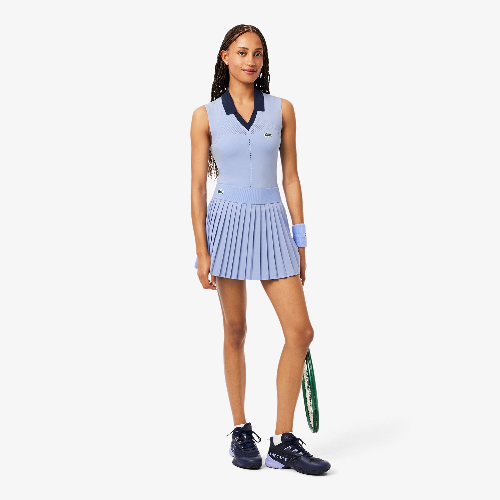 LACOSTE Sleeveless Stretch Knit Tennis Polo Shirt