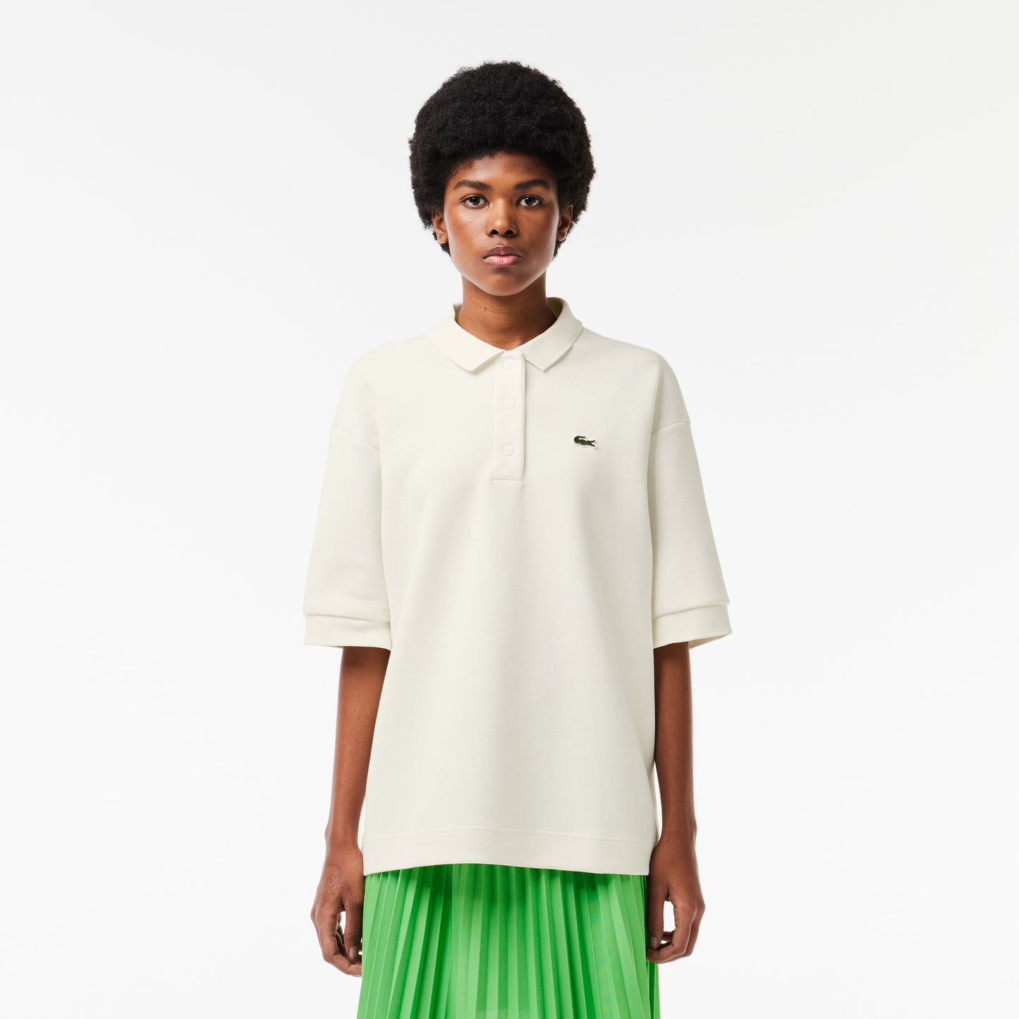 Lacoste Double Sided Cotton Pique Oversized Polo Shirt - Lacoste Apparel THE MIX