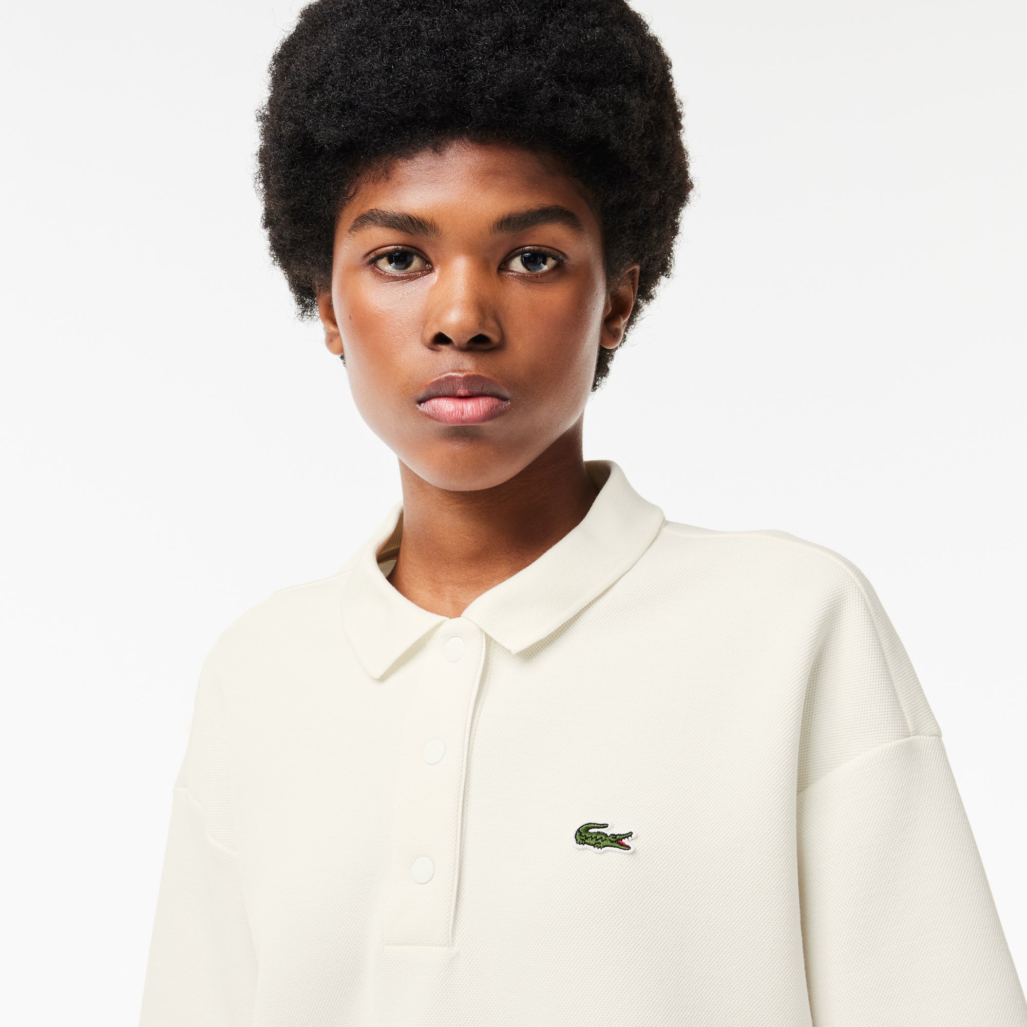 Lacoste Double Sided Cotton Pique Oversized Polo Shirt THE MIX