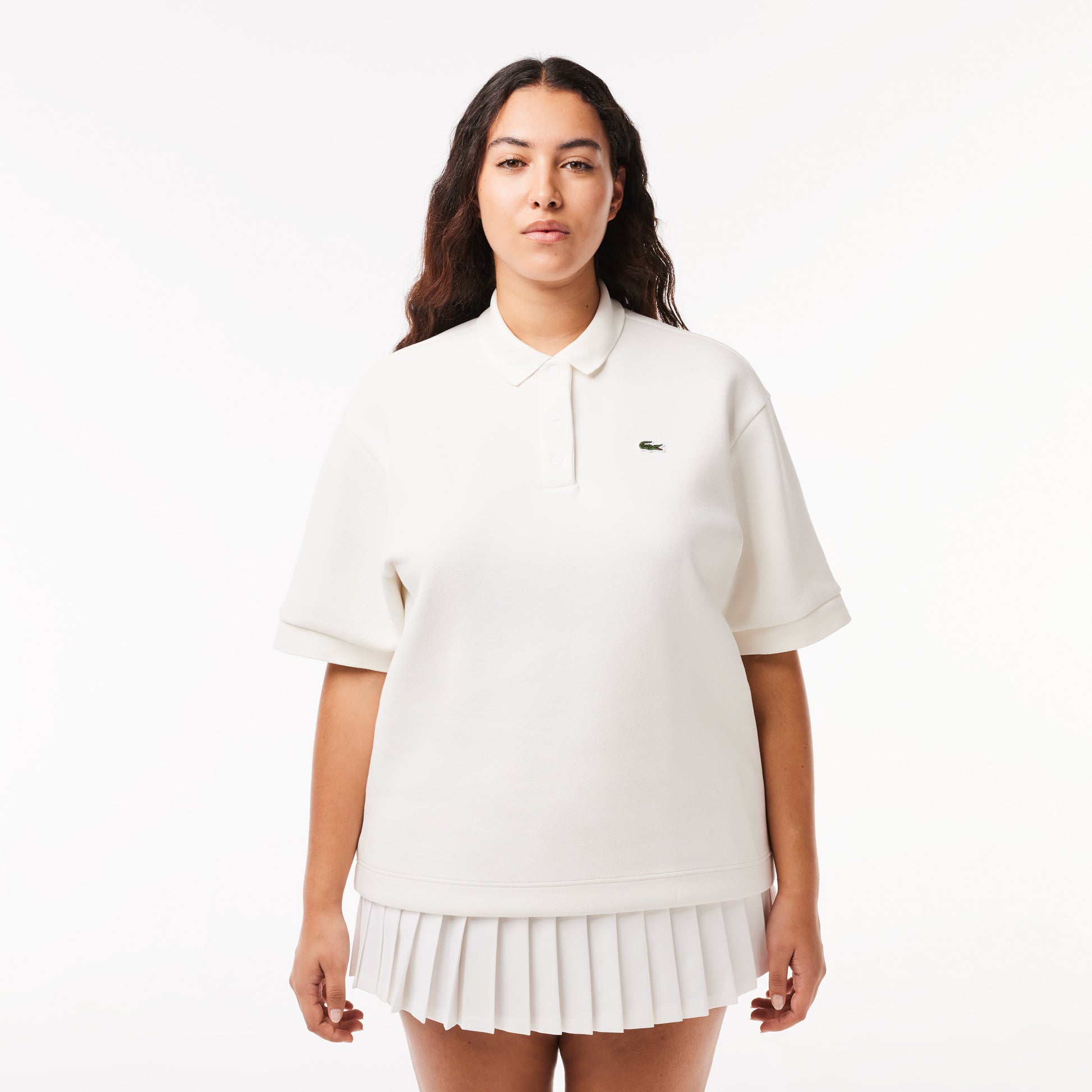 Lacoste Double Sided Cotton Pique Oversized Polo Shirt - Lacoste Apparel THE MIX