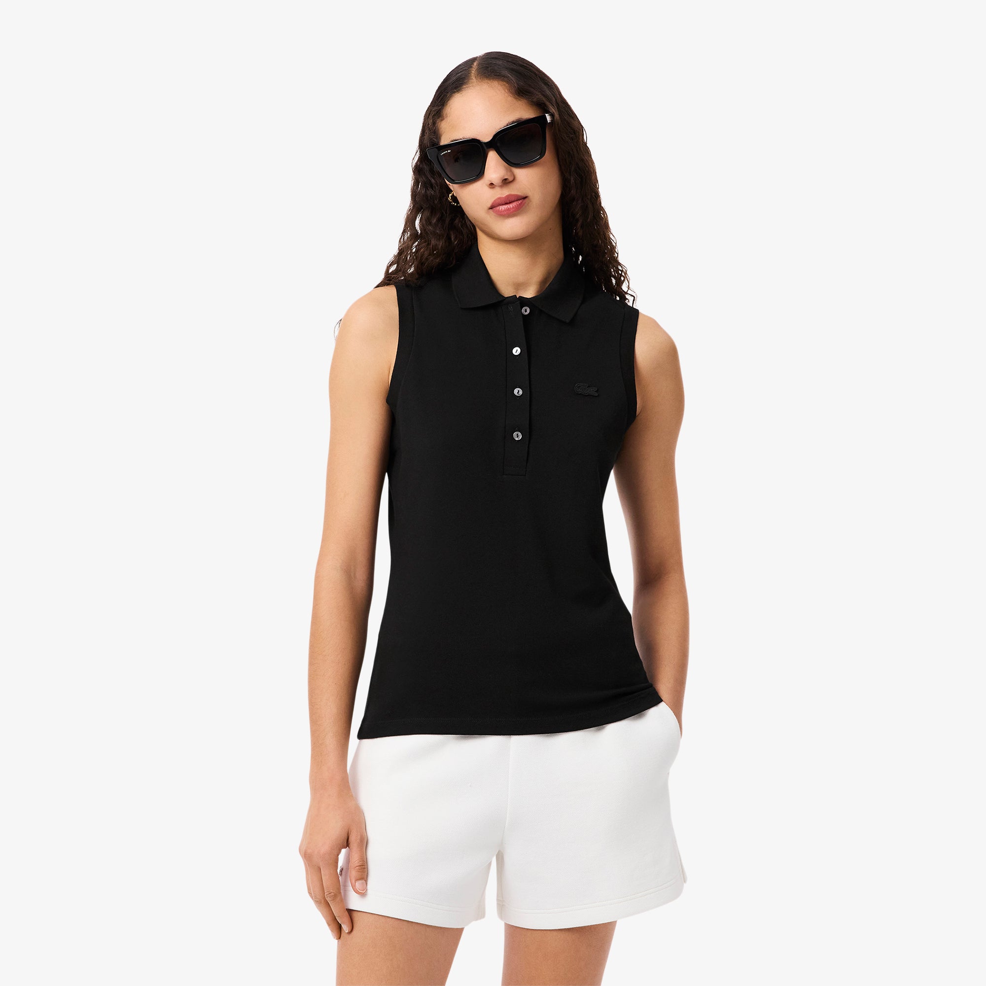 LACOSTE Women's Slim Fit L.12.D Sleeveless Stretch Polo Shirt