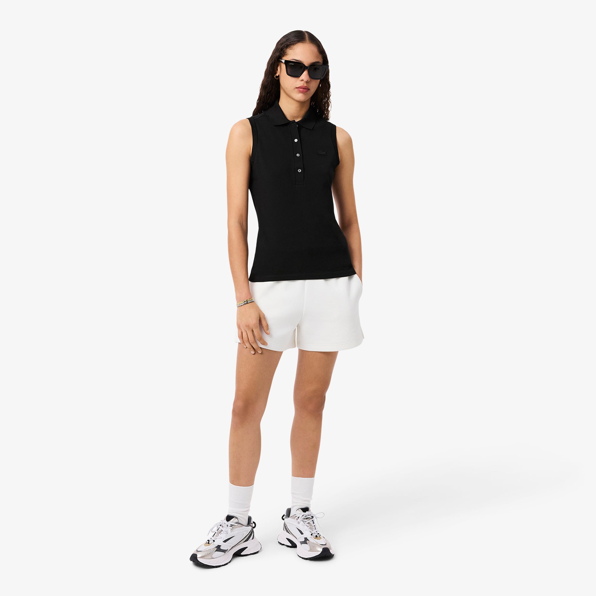 LACOSTE Women's Slim Fit L.12.D Sleeveless Stretch Polo Shirt