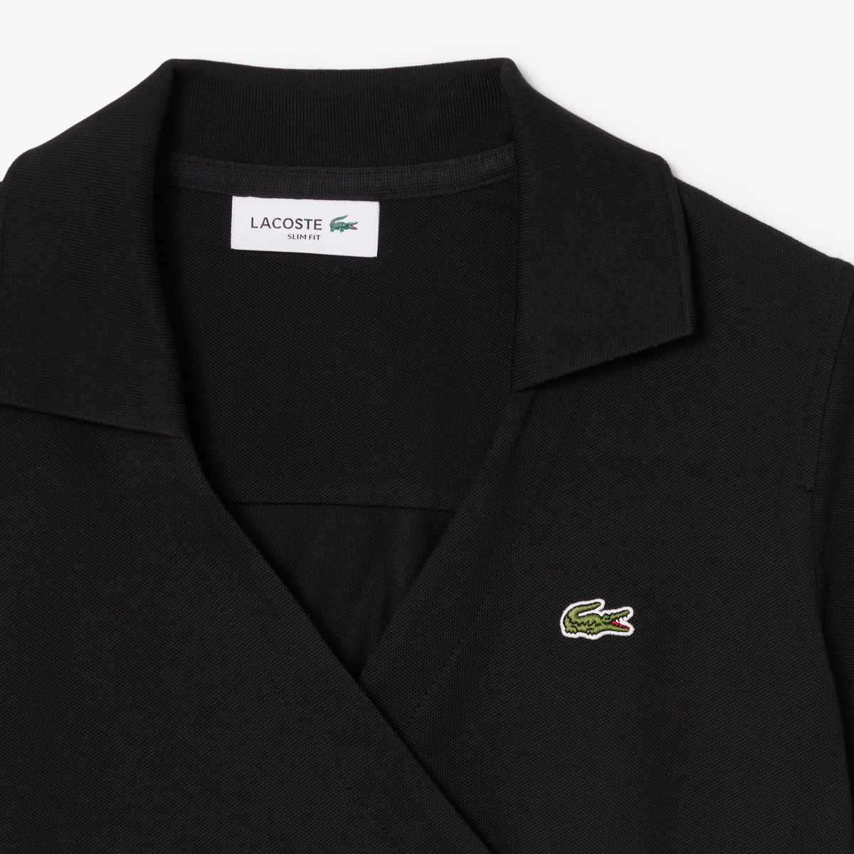 LACOSTE Stretch Mini Piqué Wrap Polo Shirt Women